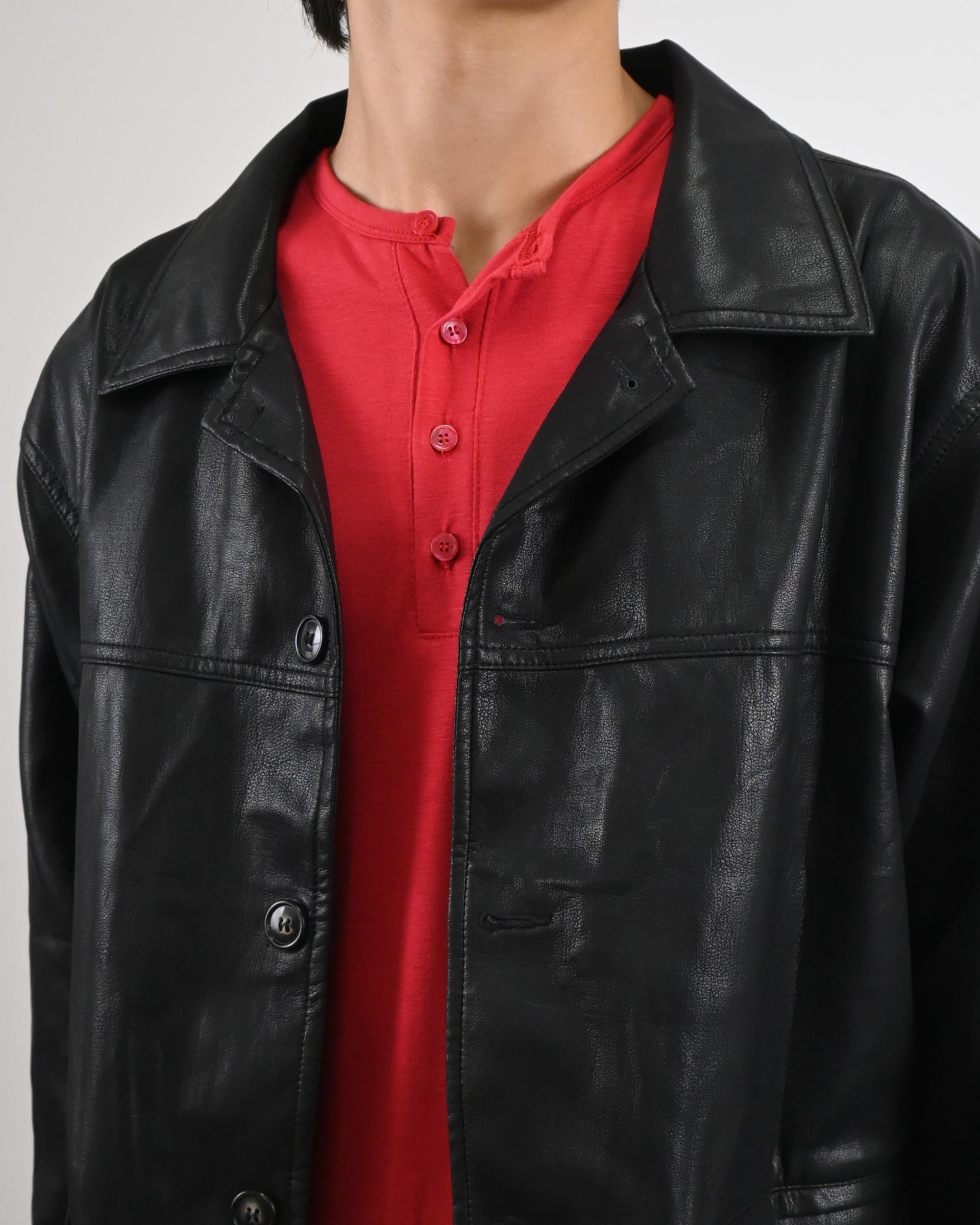 urban leather half coat jacket