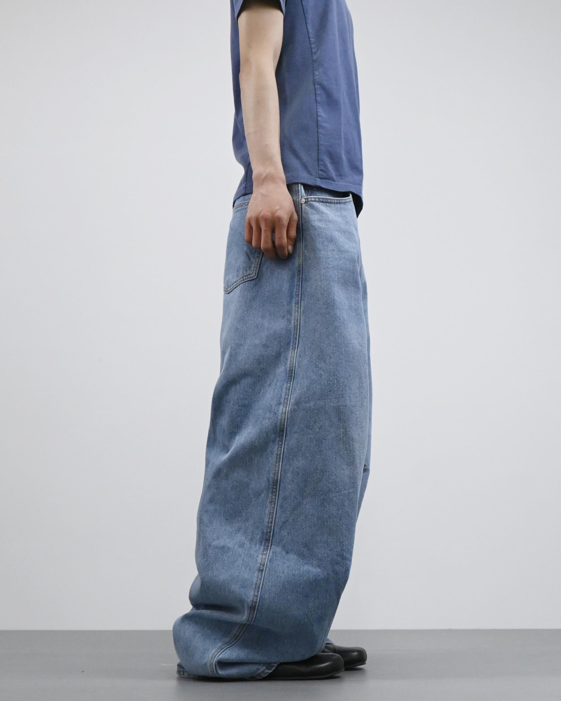 dart balloon denim pants (mid blue)