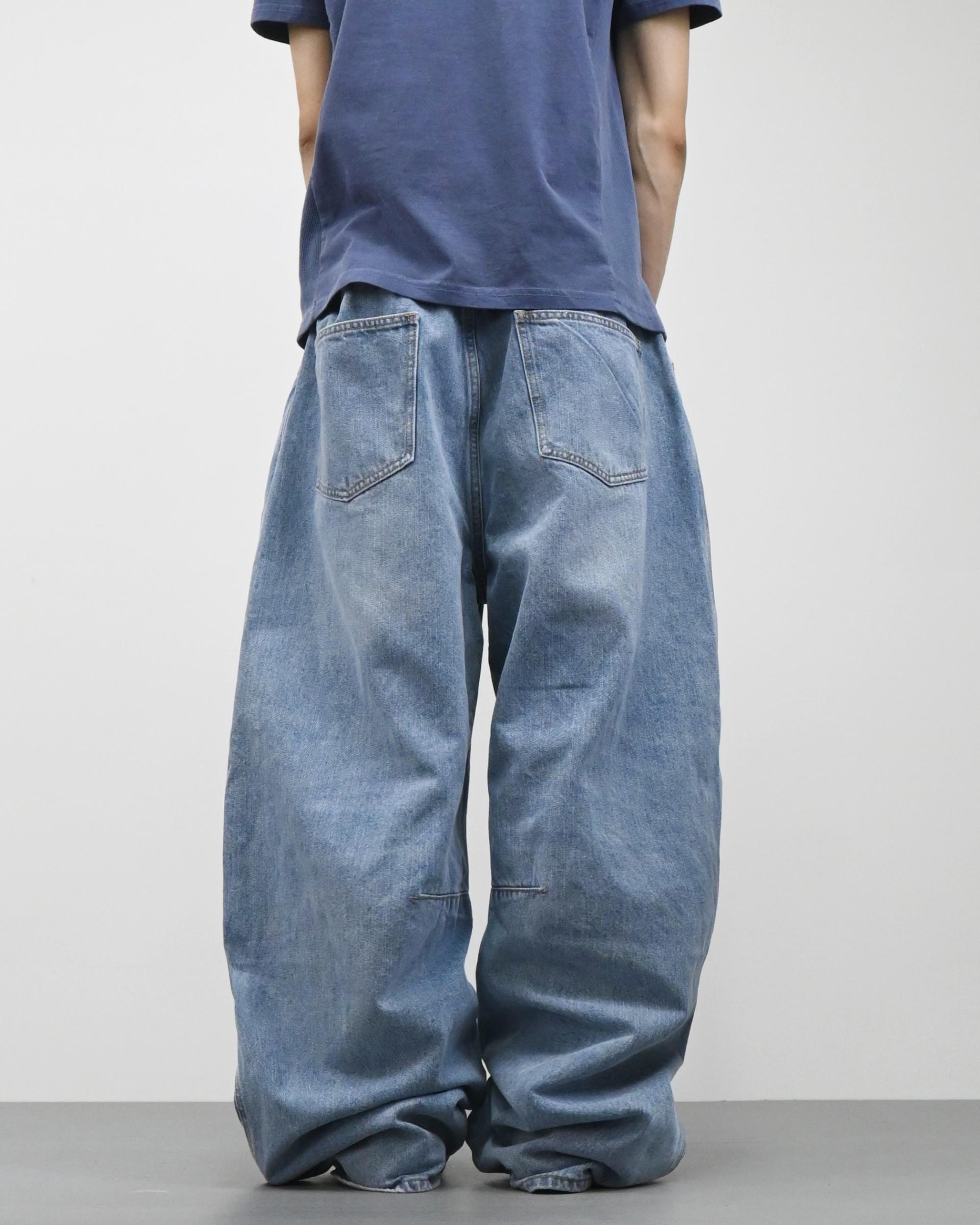 dart balloon denim pants (mid blue)