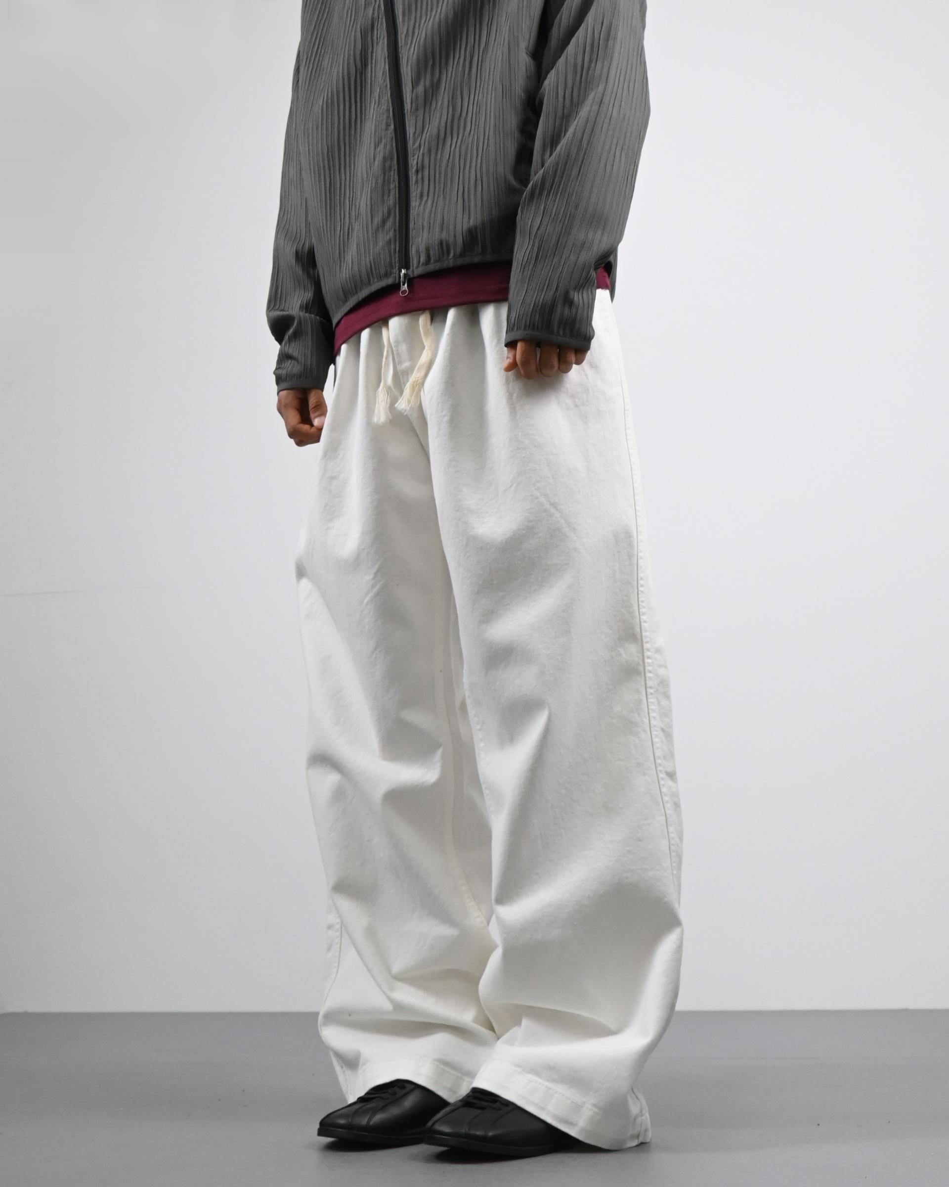 one tuck banding cotton pants