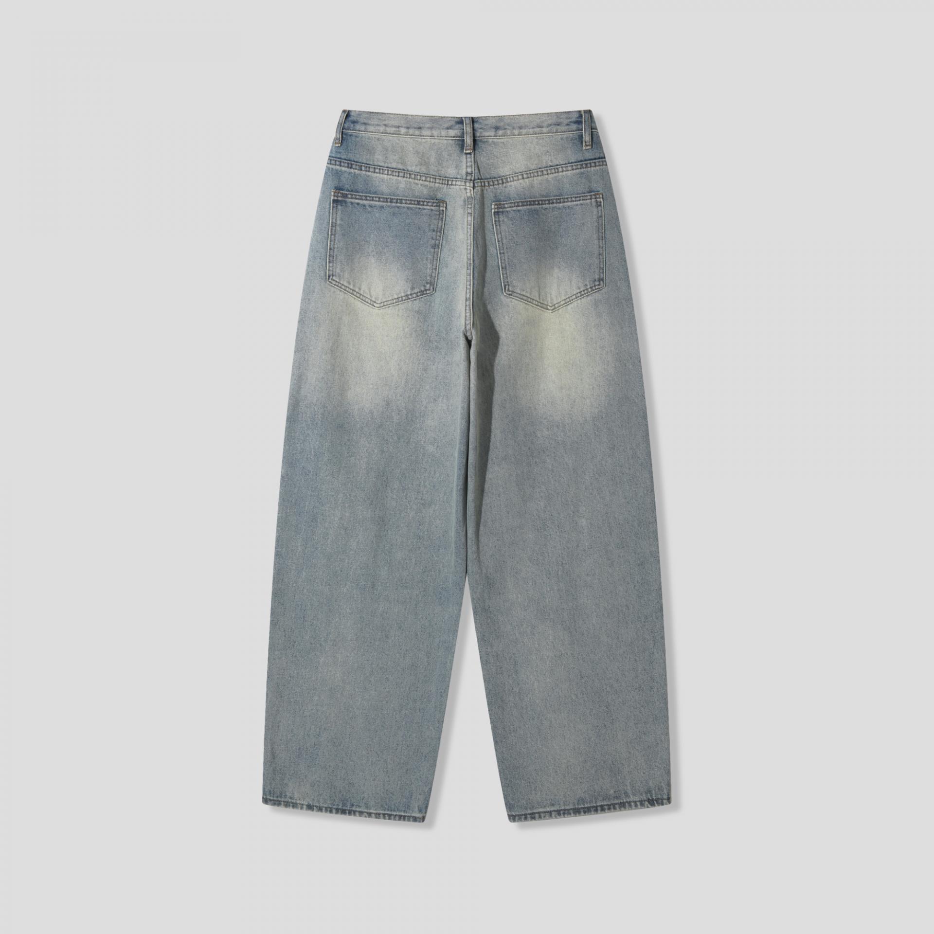 stone blur sand curved denim pants