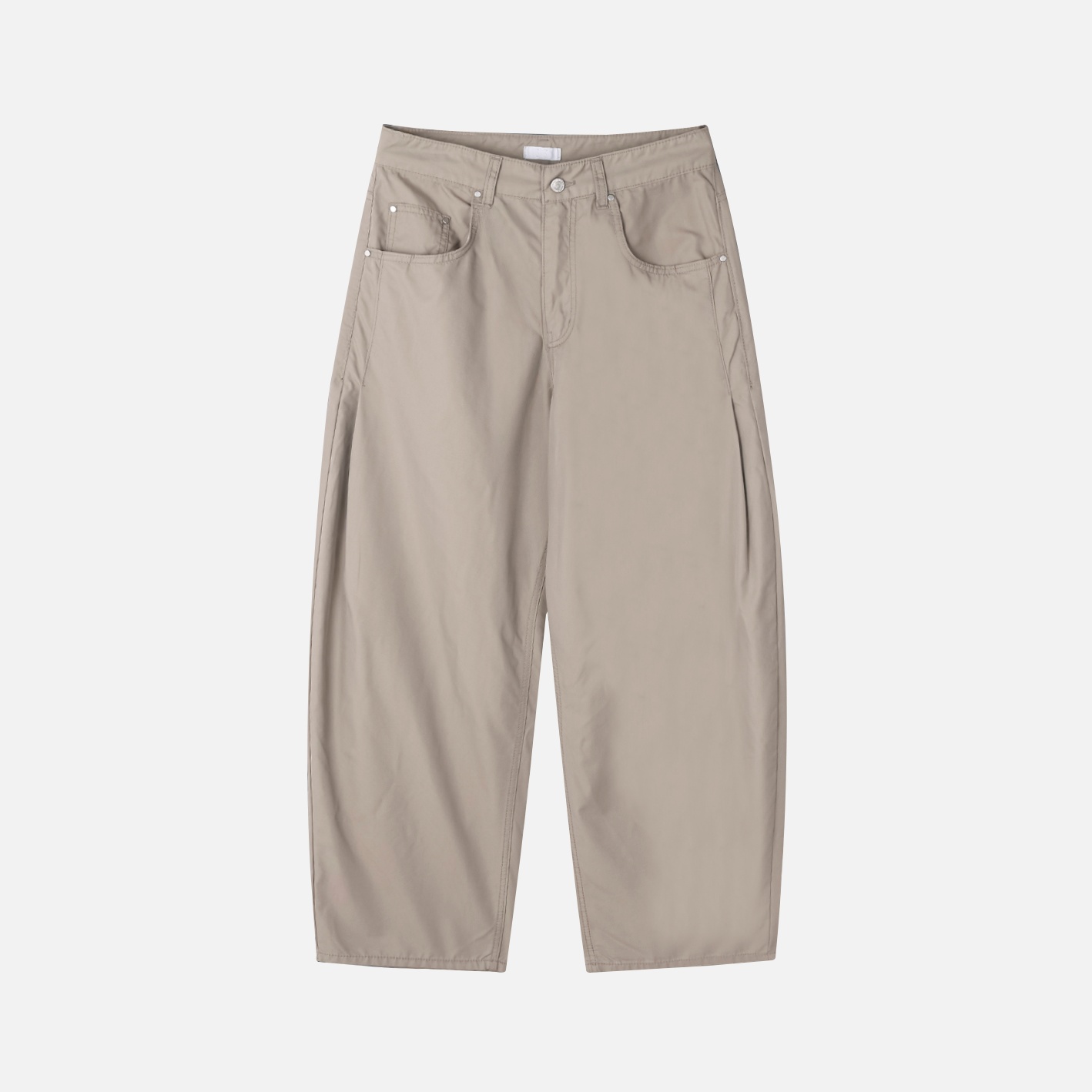 cp side tuck cotton curved pants