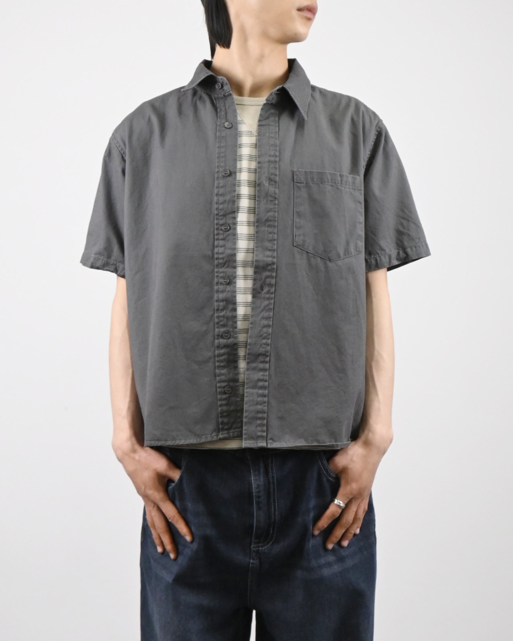 crop ding cotton half shirt