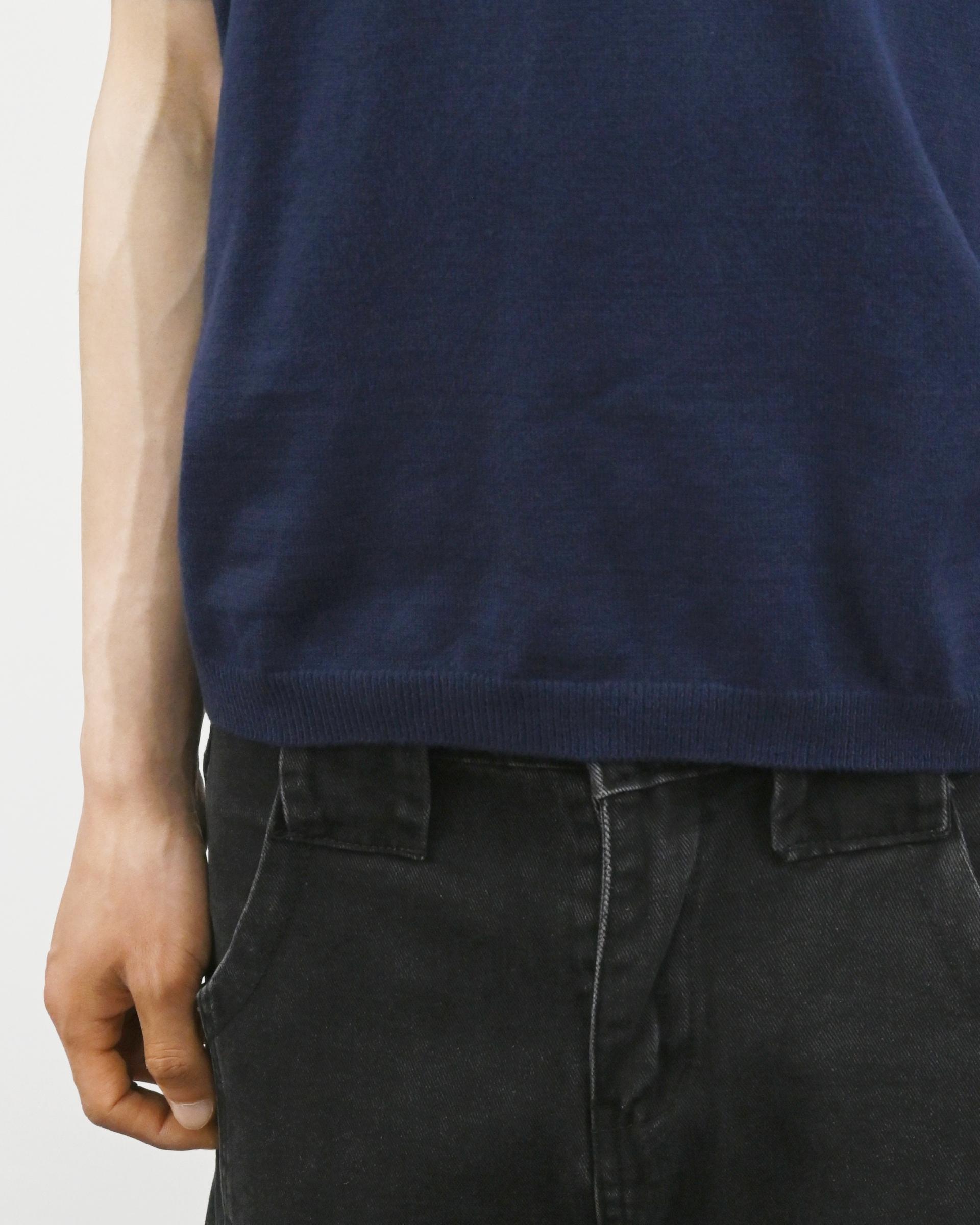 v-neck layered half knit