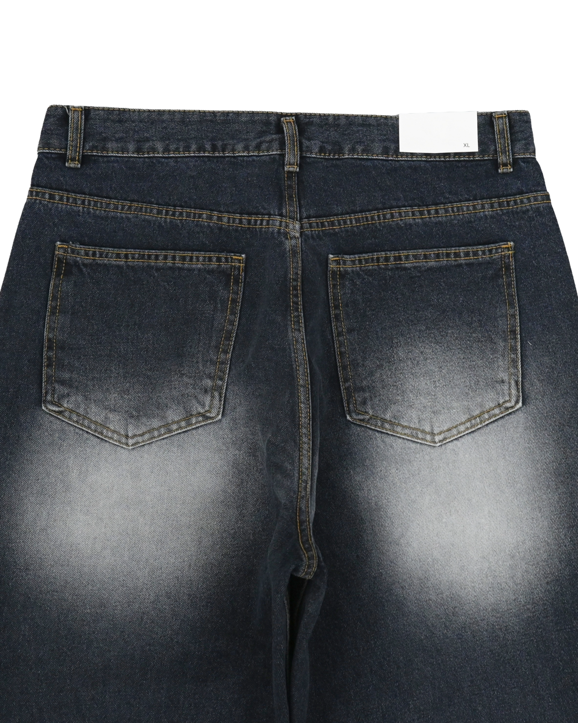white washed deep blue denim pants
