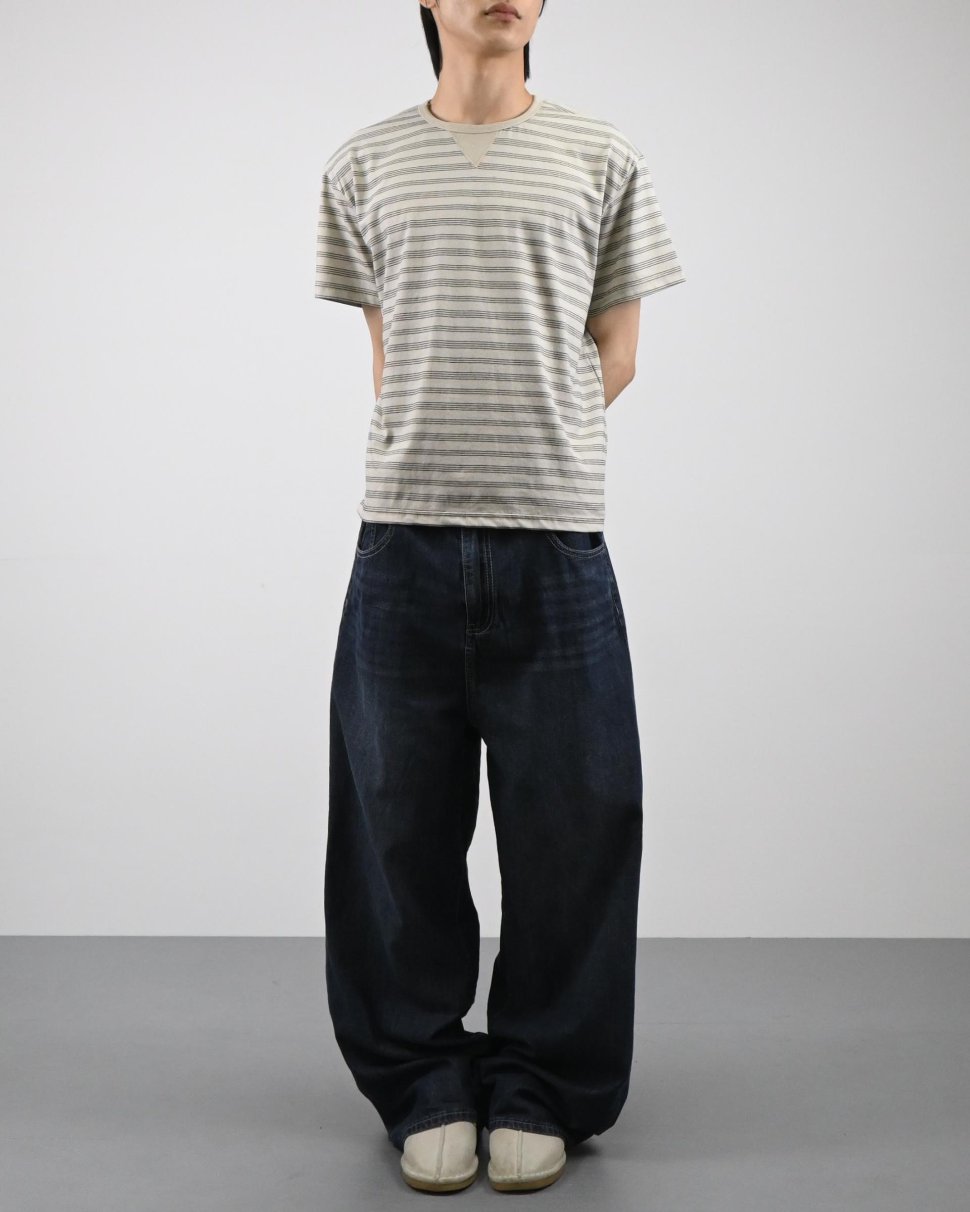 straight linen denim pants