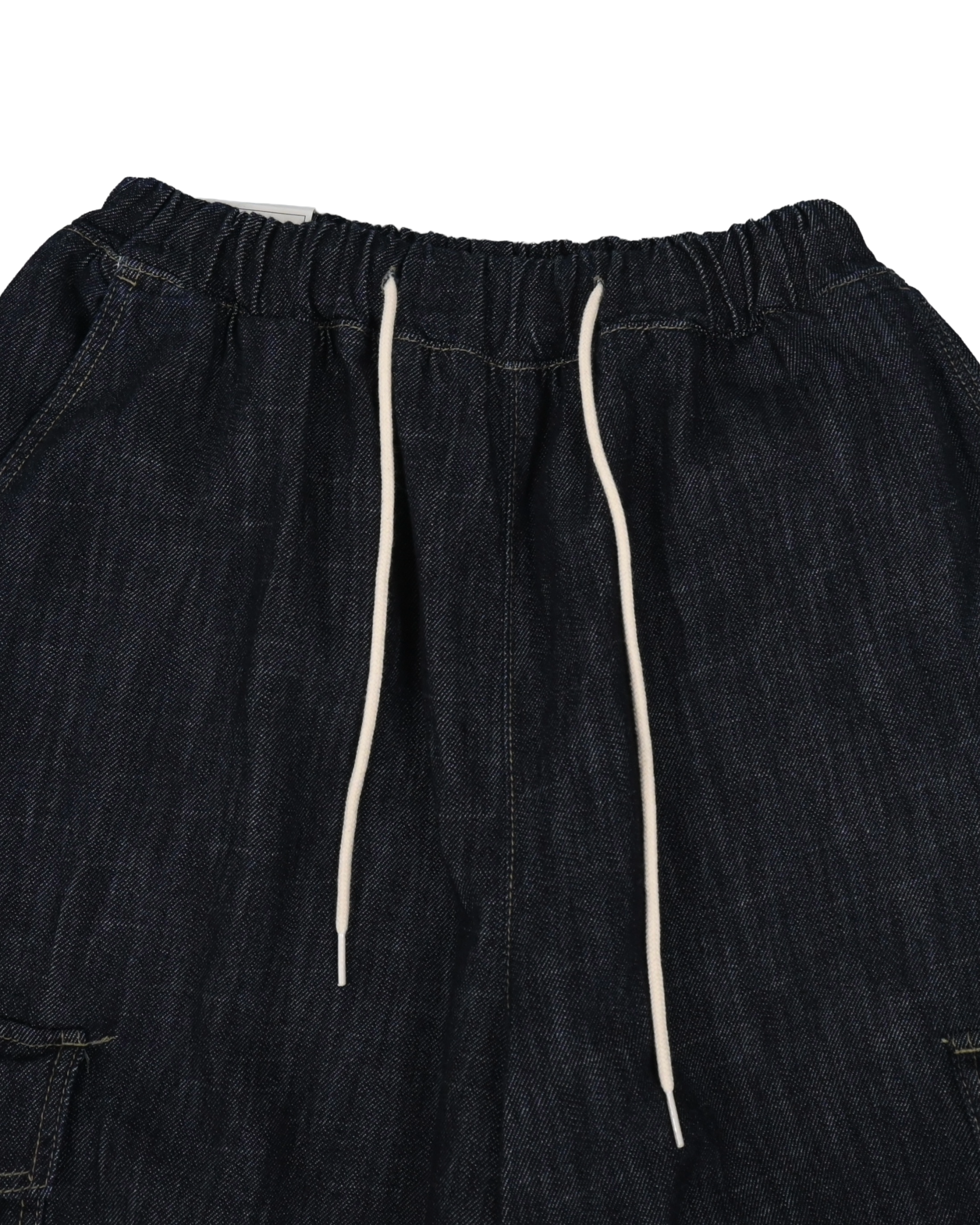 slub denim cargo bermuda pants
