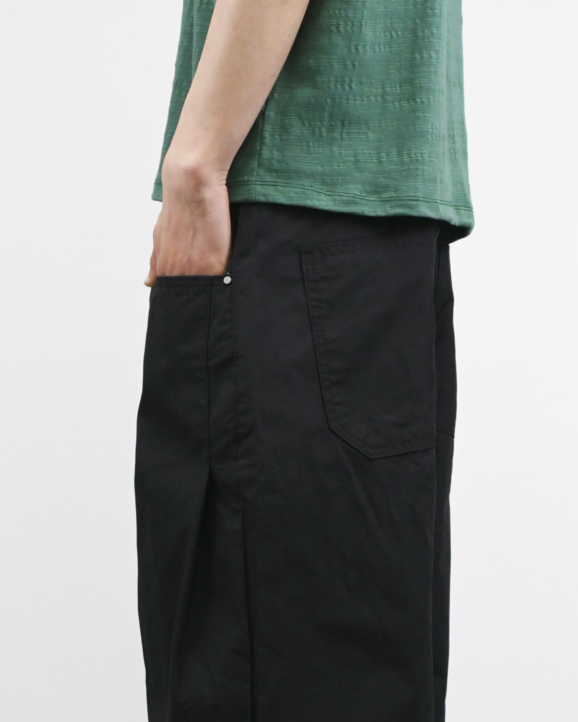cp side tuck cotton curved pants
