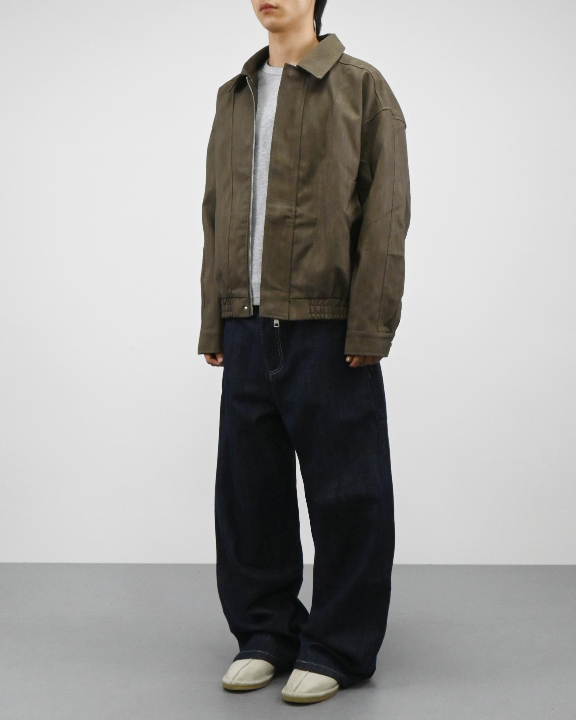 velcro deep indigo denim pants