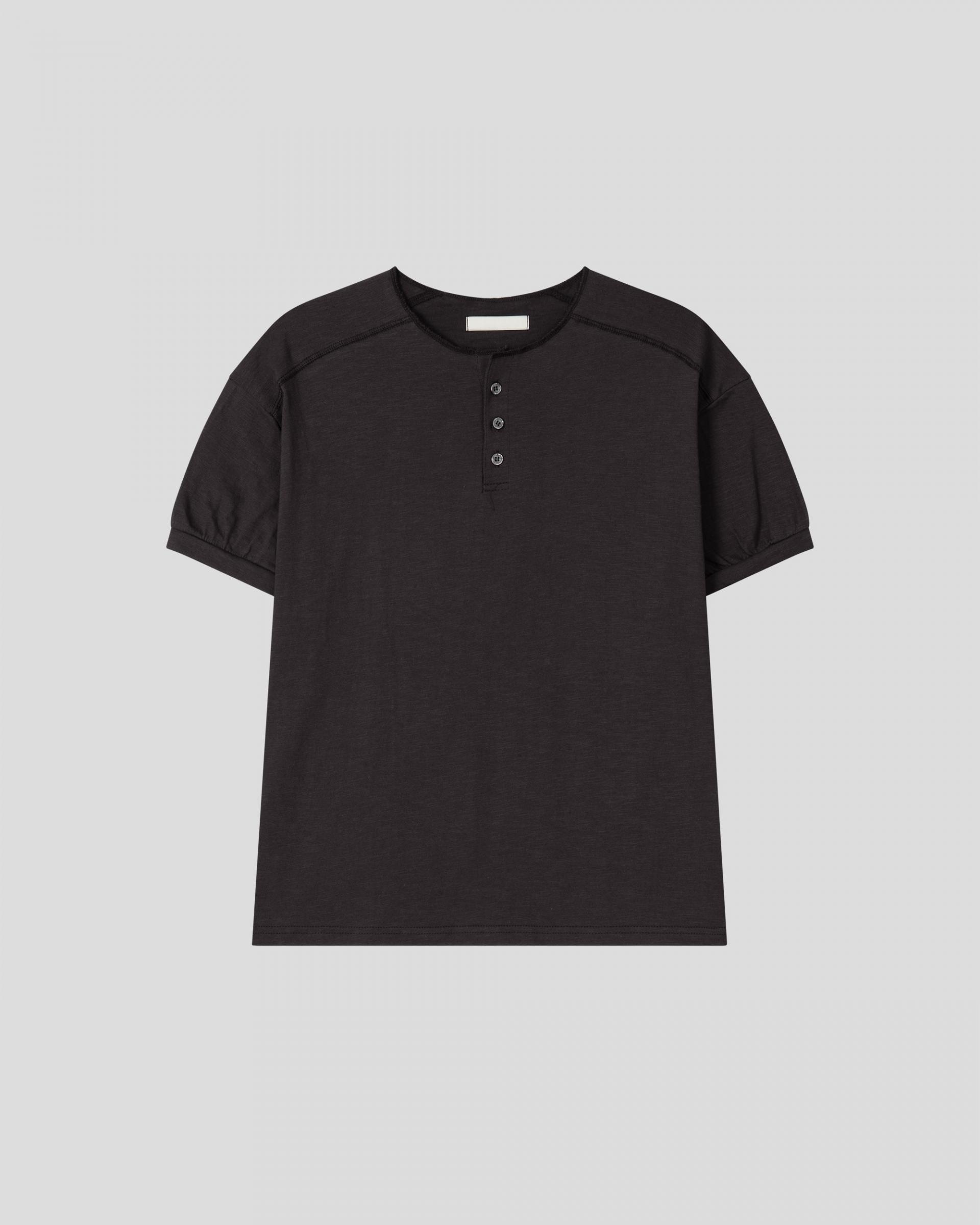 stitch henley neck half t-shirt