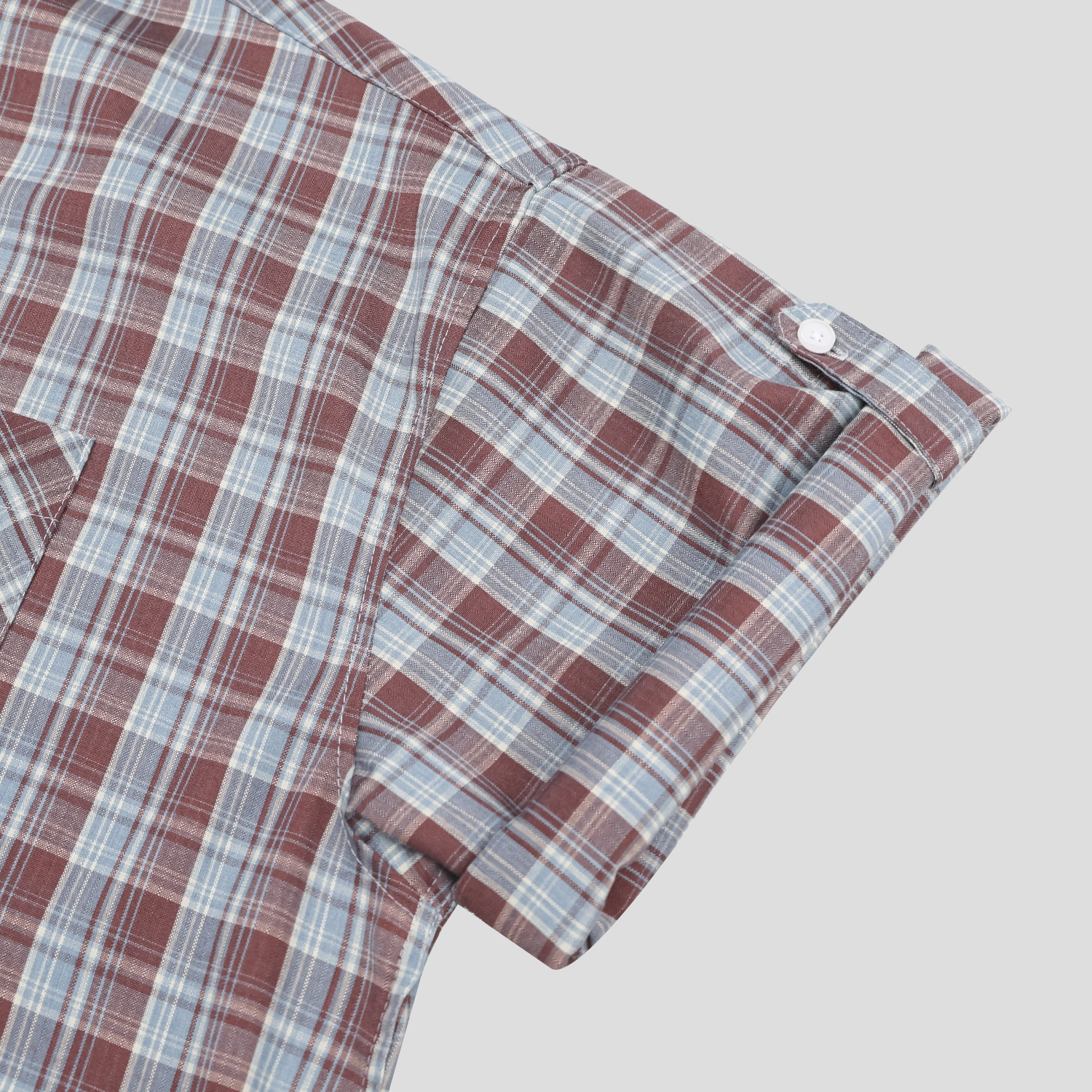 rabin checkered roll-up shirt
