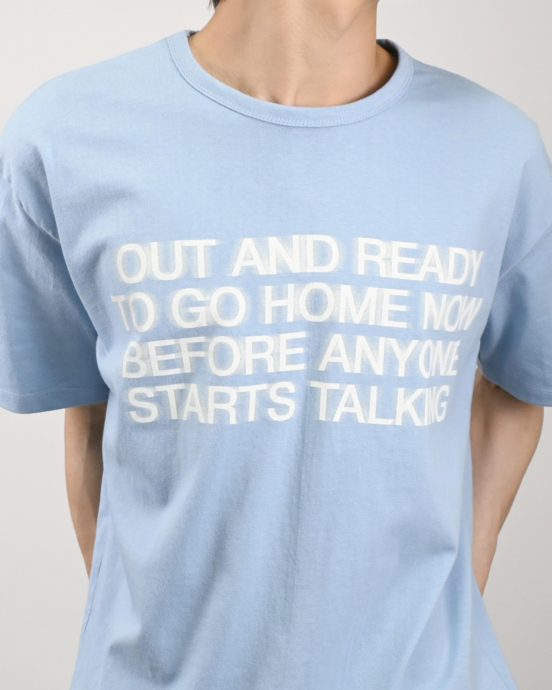blur lettering half t-shirt