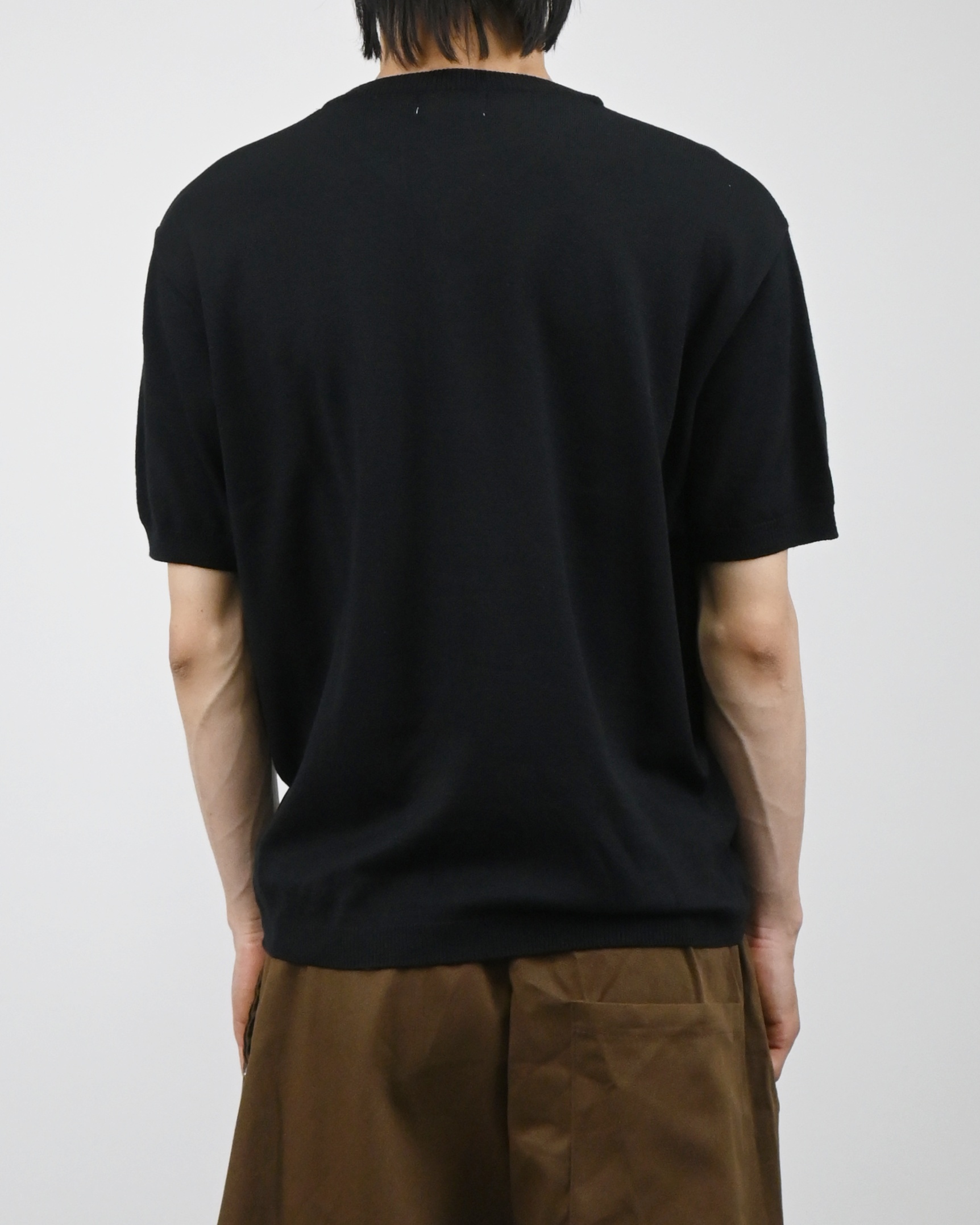 v-neck layered half knit
