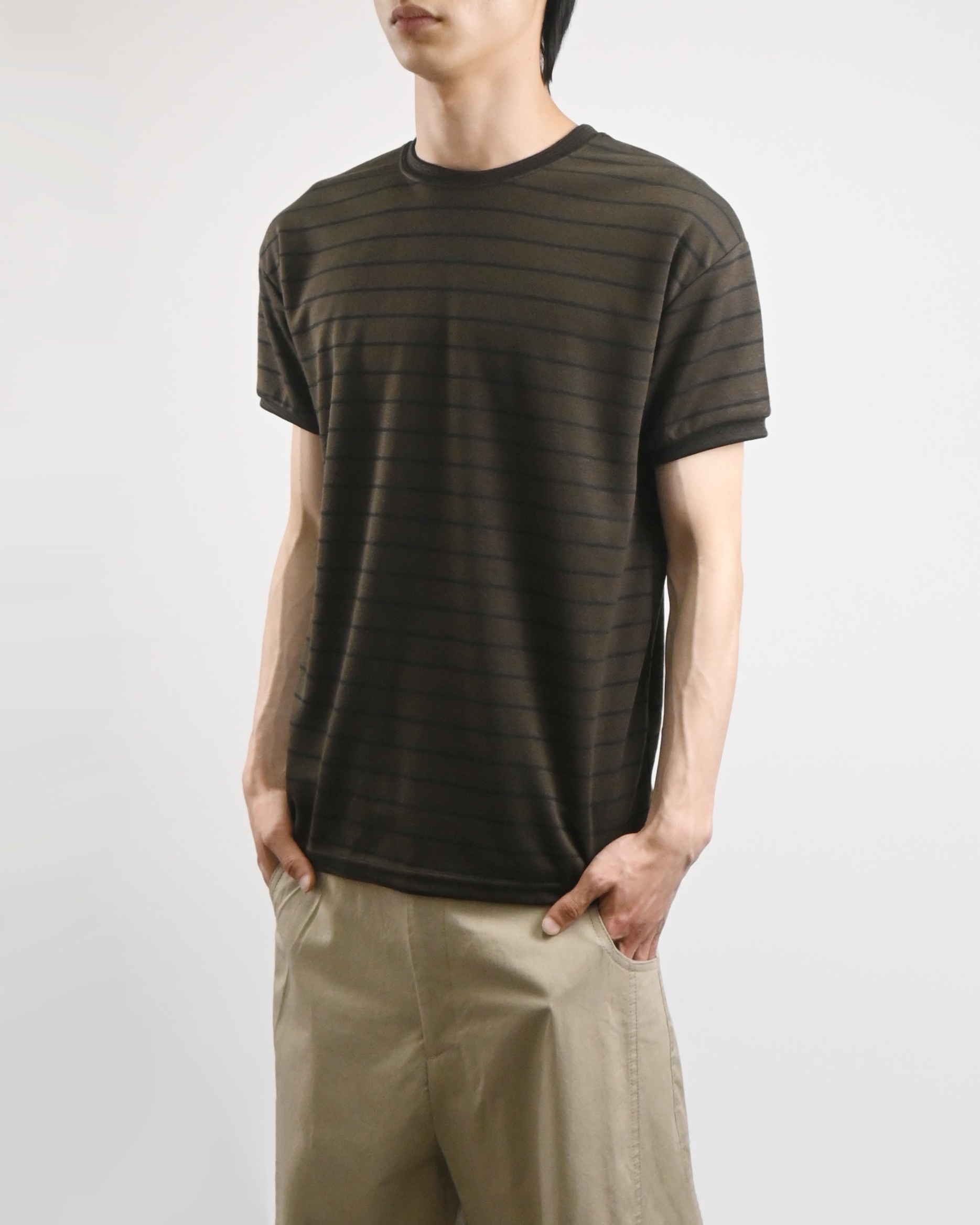 stripe ringer half t-shirt