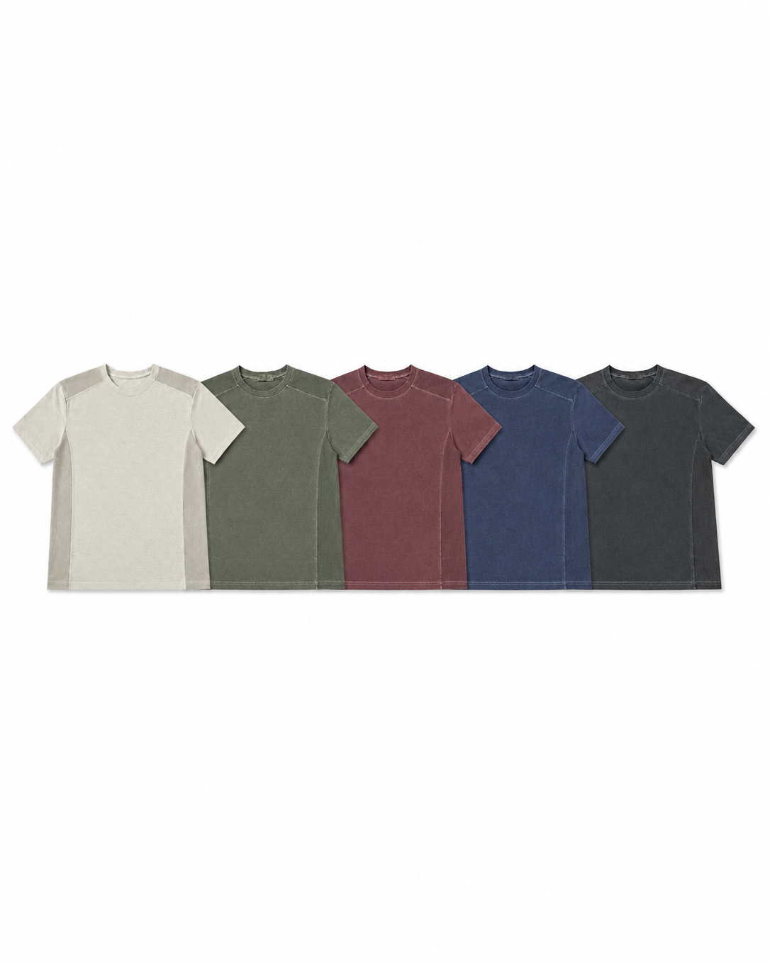 waffle panel pigment half t-shirt