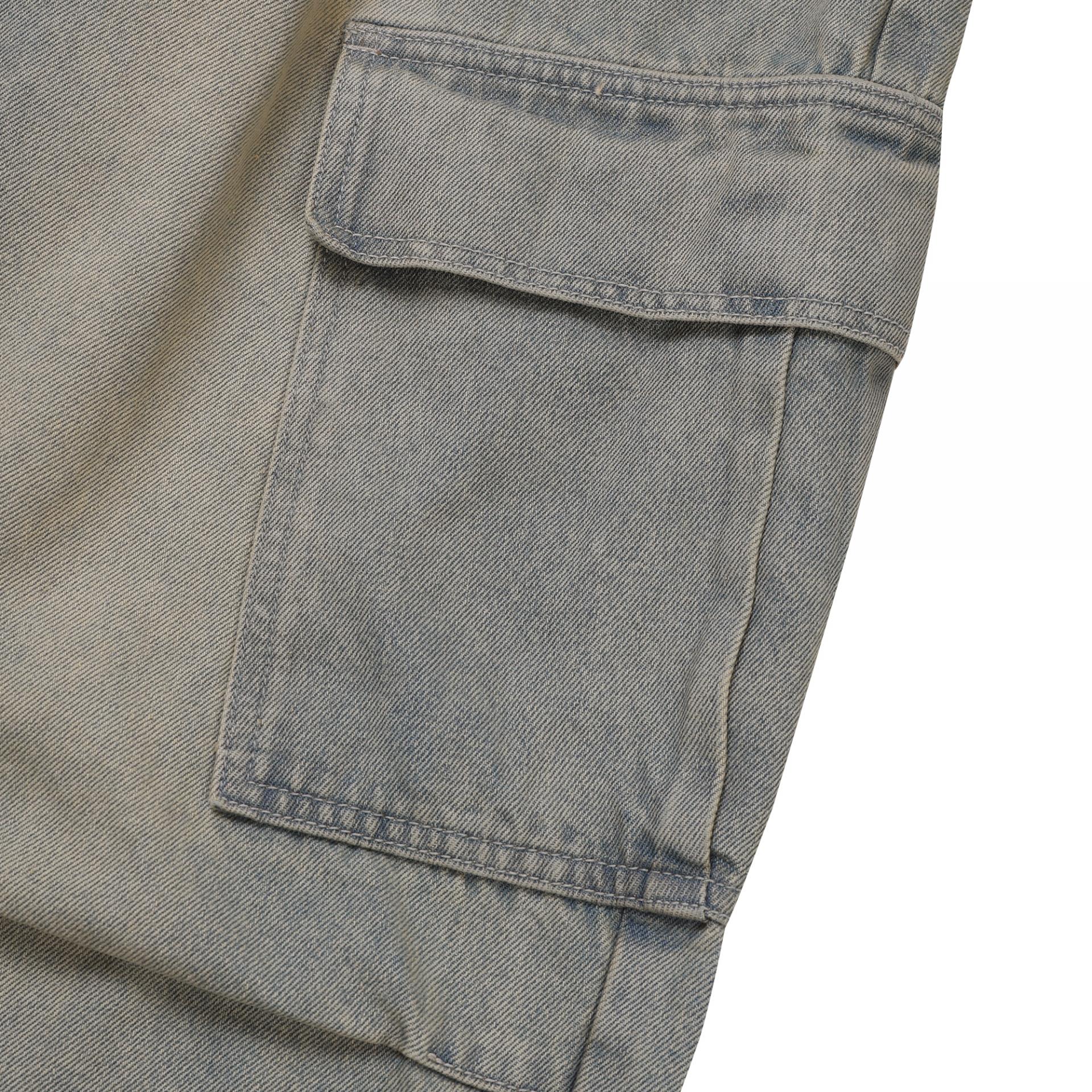 gray parachute denim cargo pants