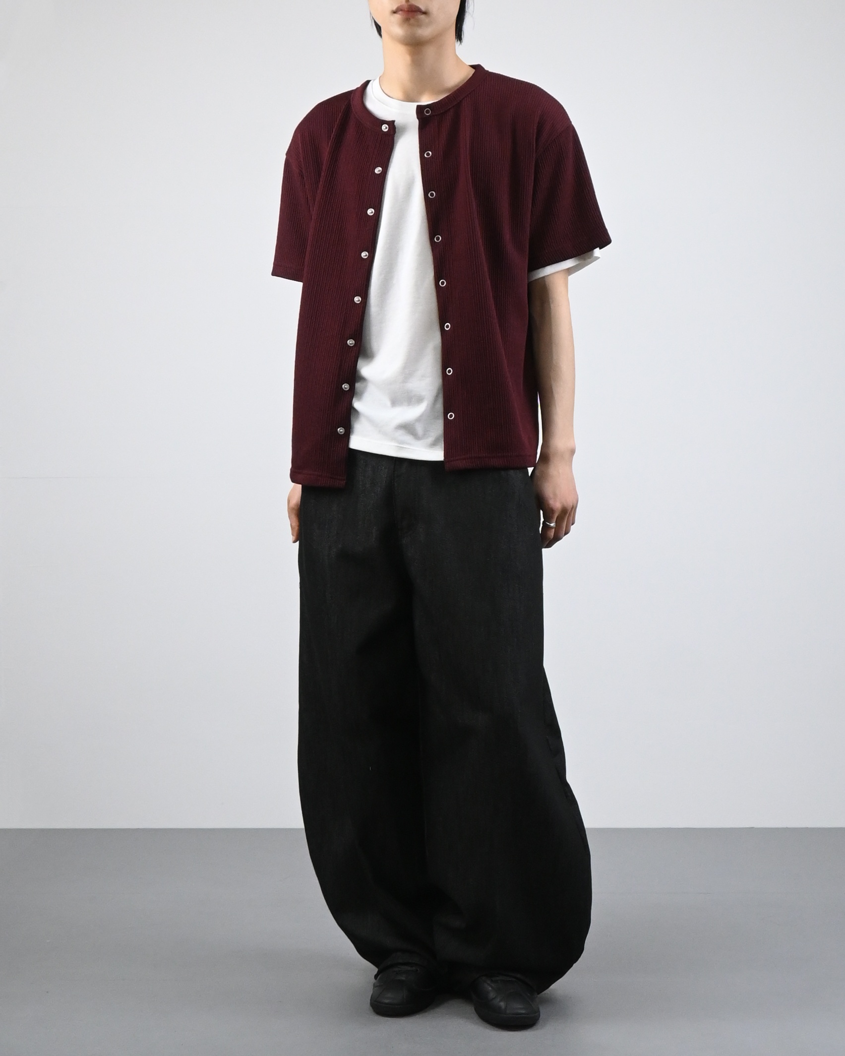 check pocket raw denim pants