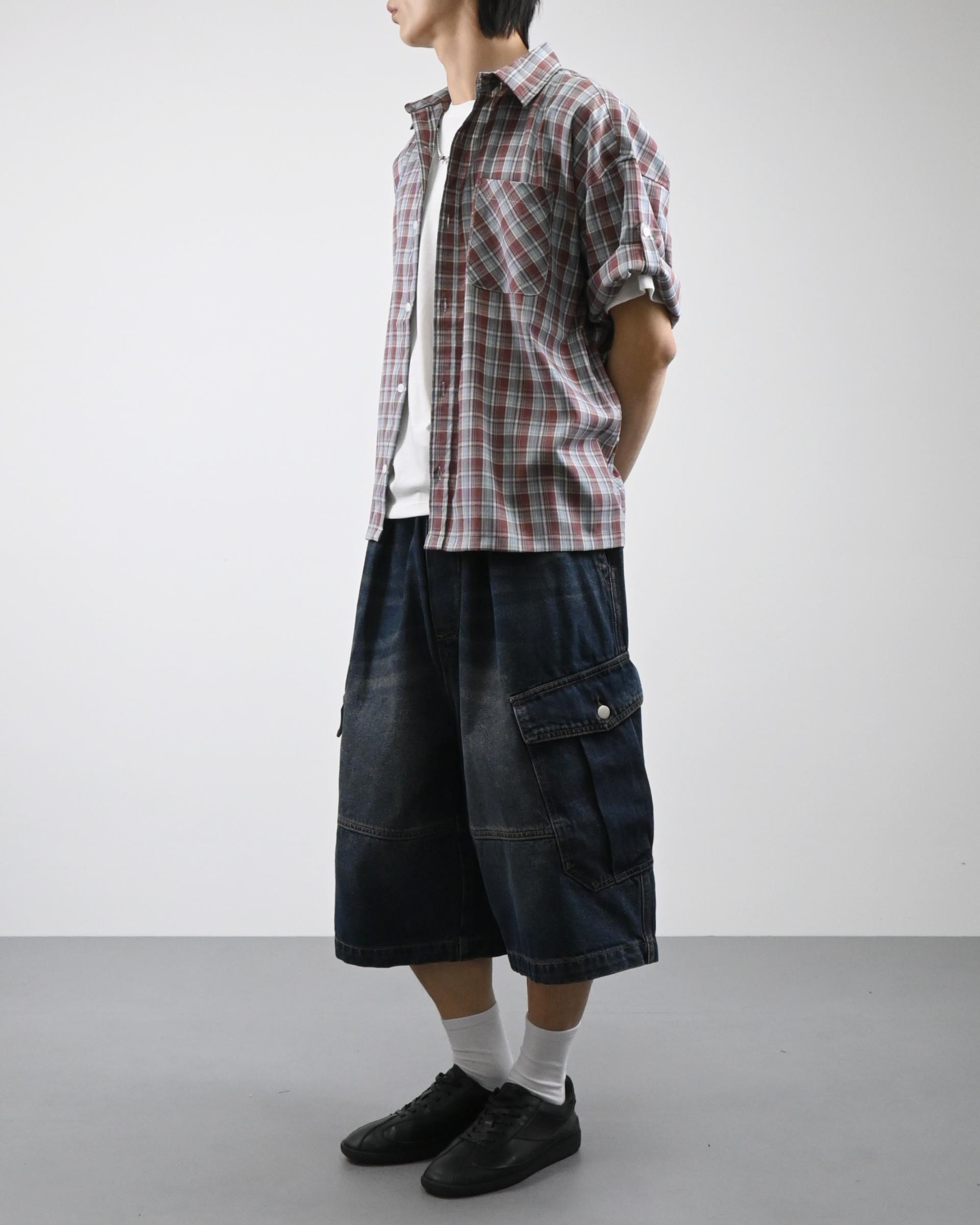 rabin checkered roll-up shirt