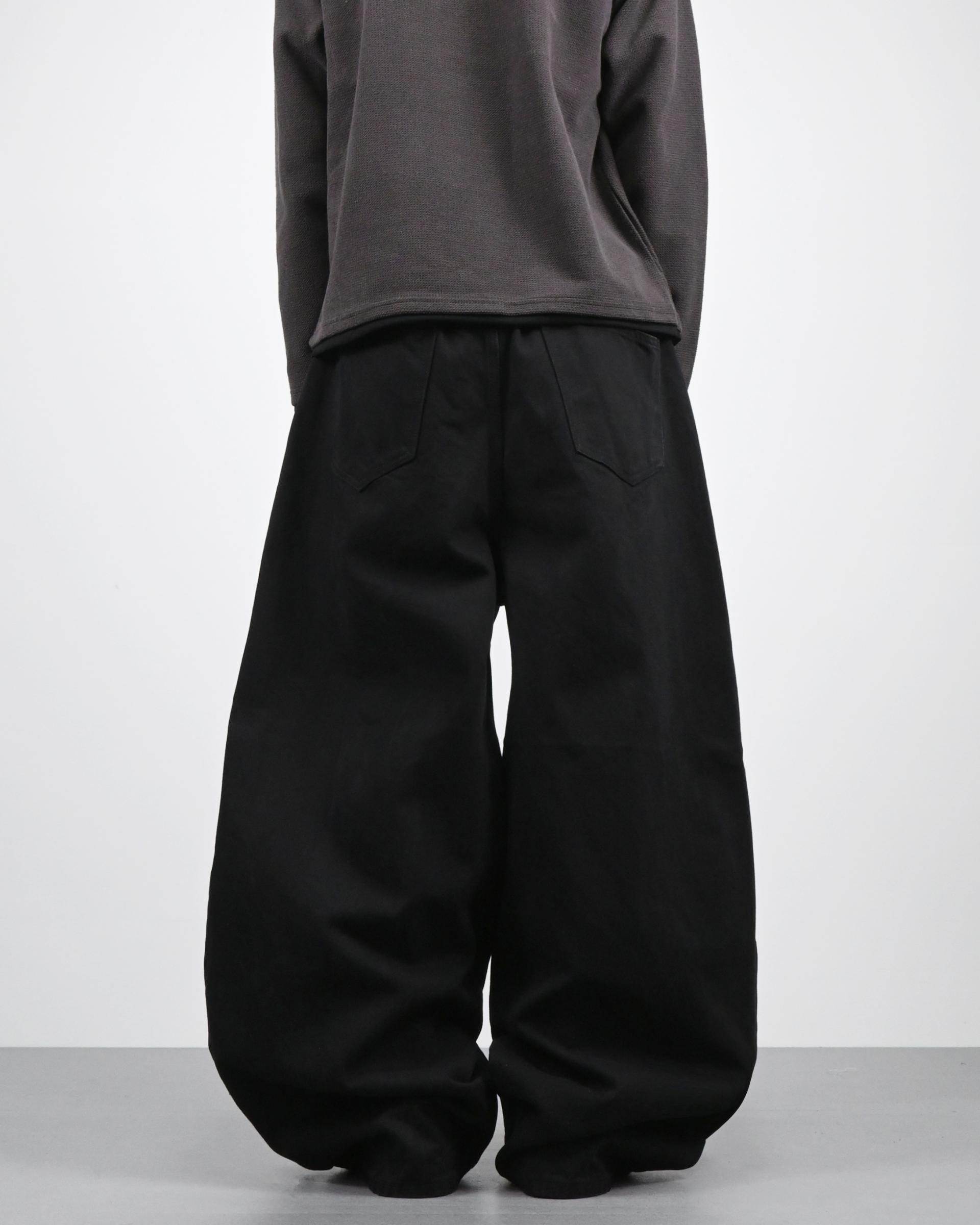 banding balloon denim pants