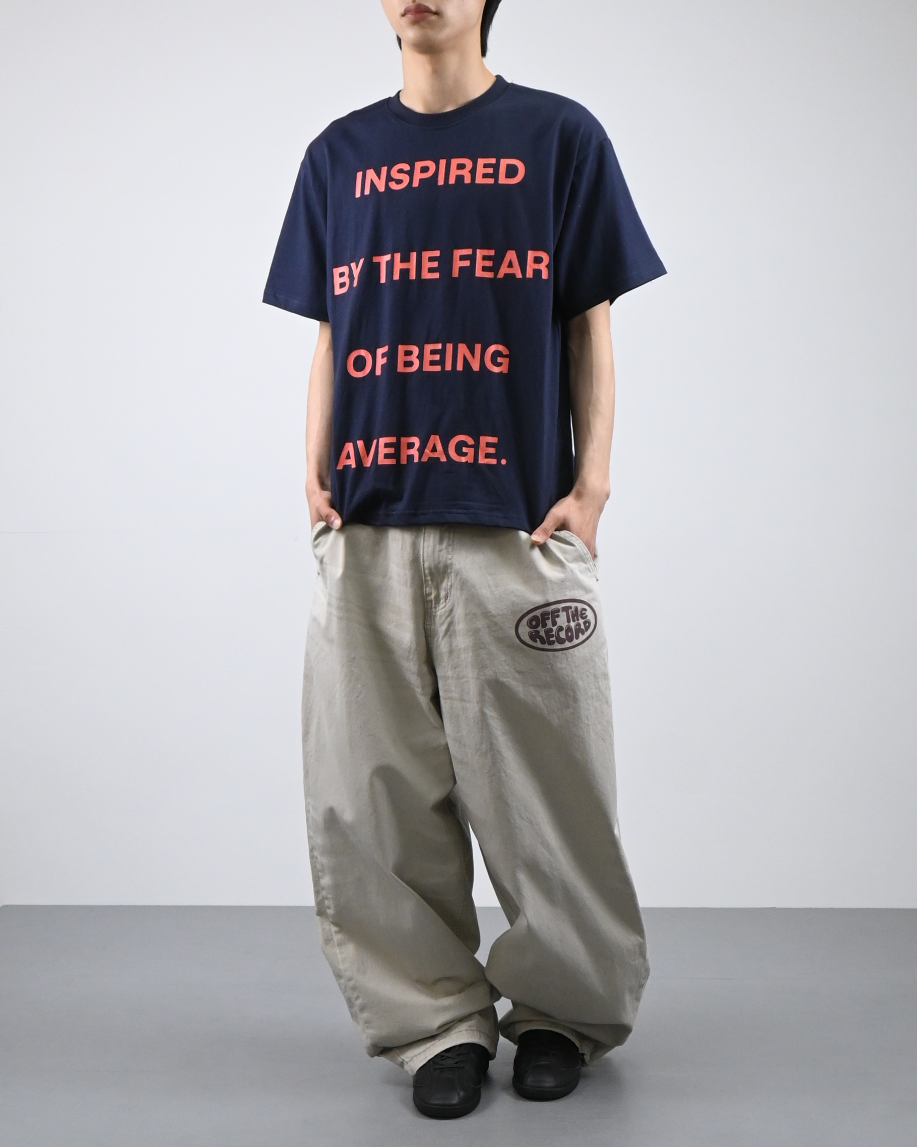 inspired lettering half-t-Shirt