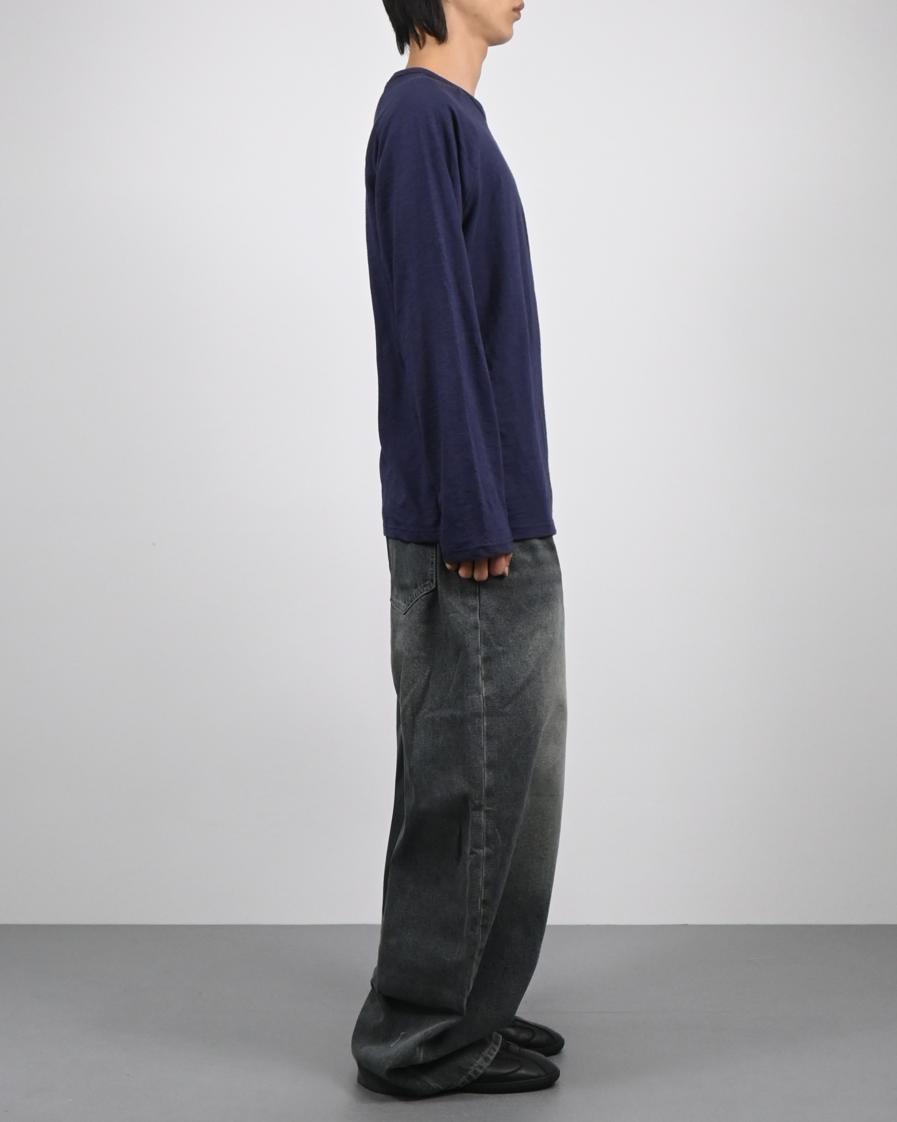 banding balloon denim pants