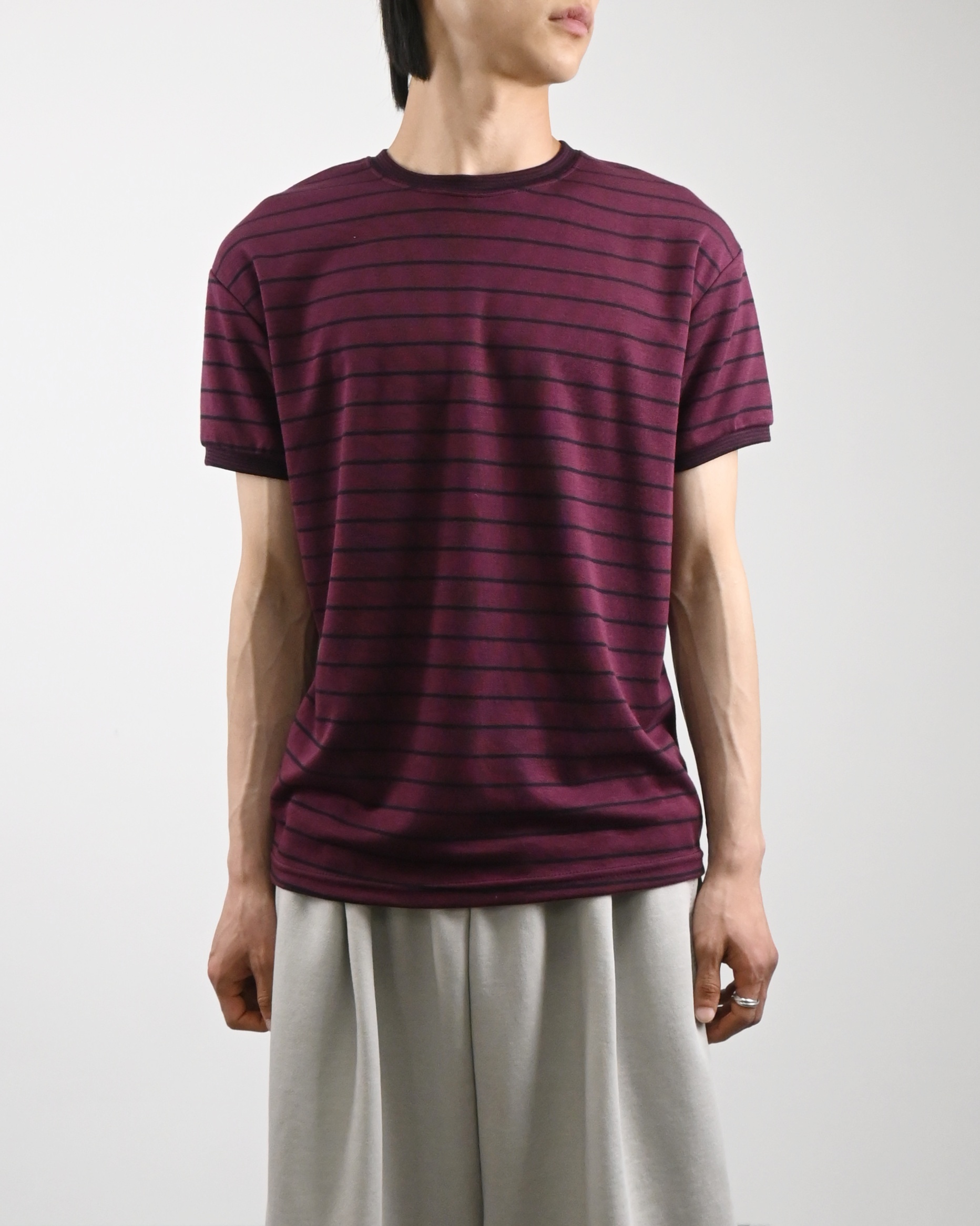 stripe ringer half t-shirt