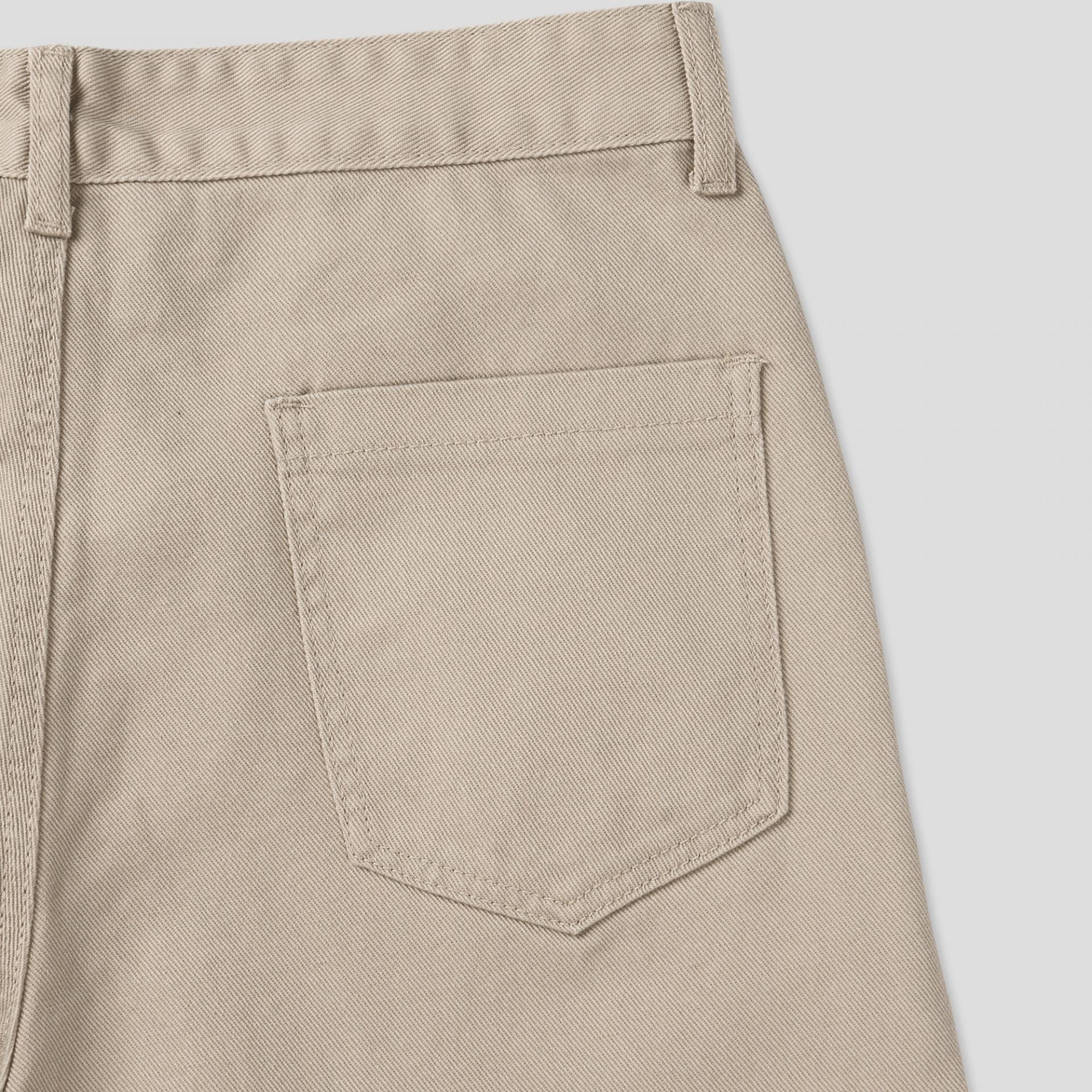 curved seam line cotton pants