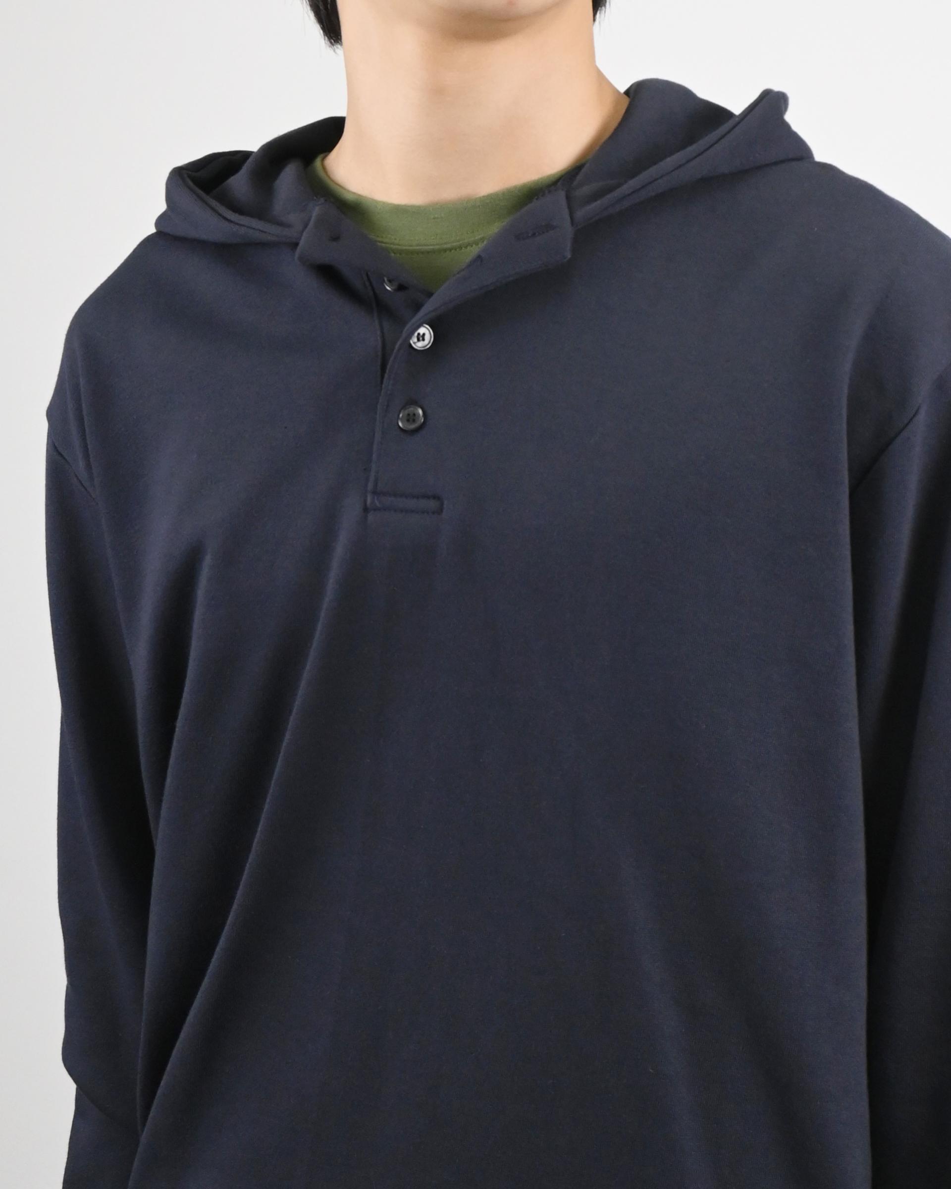 warmer henley neck hoodie