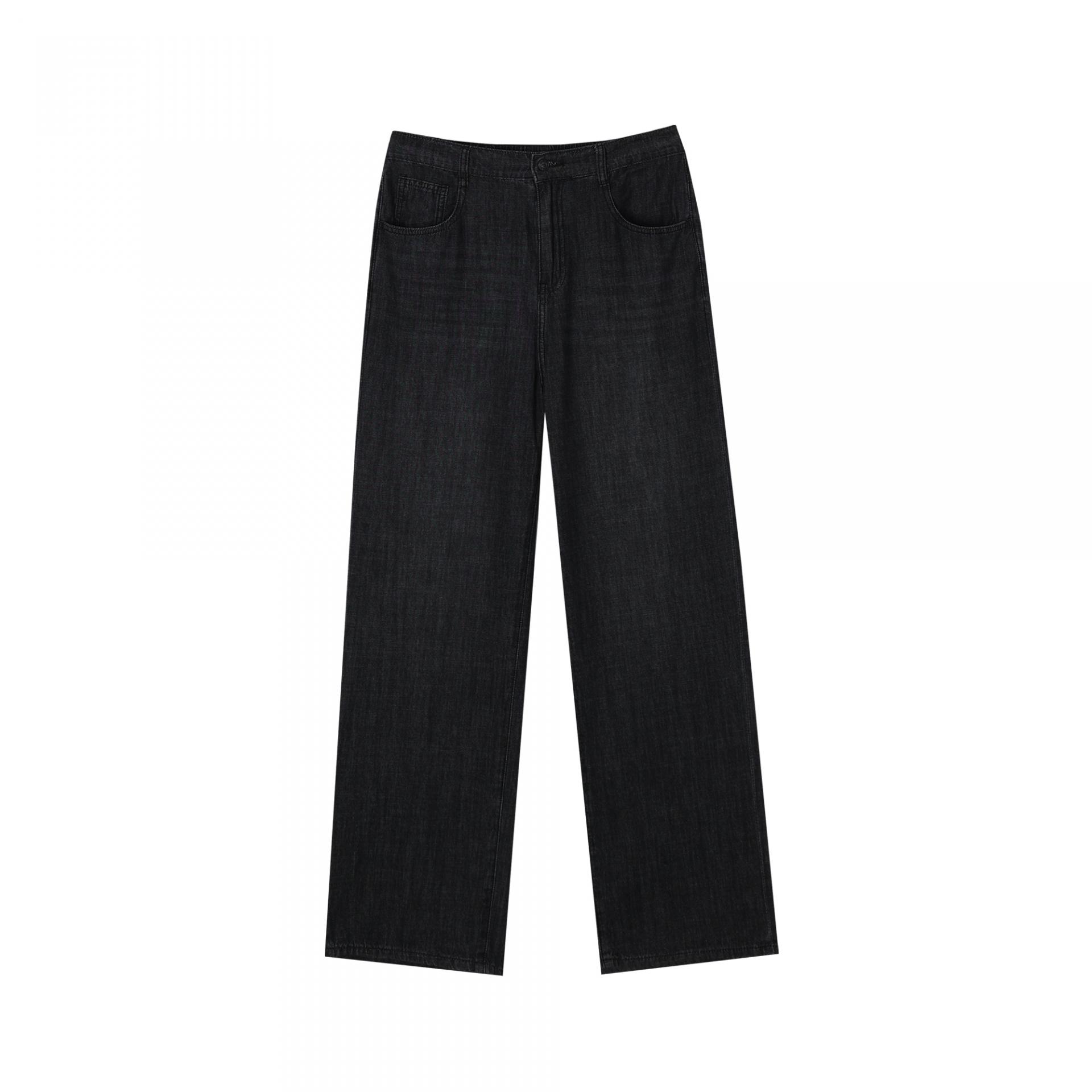 straight linen denim pants