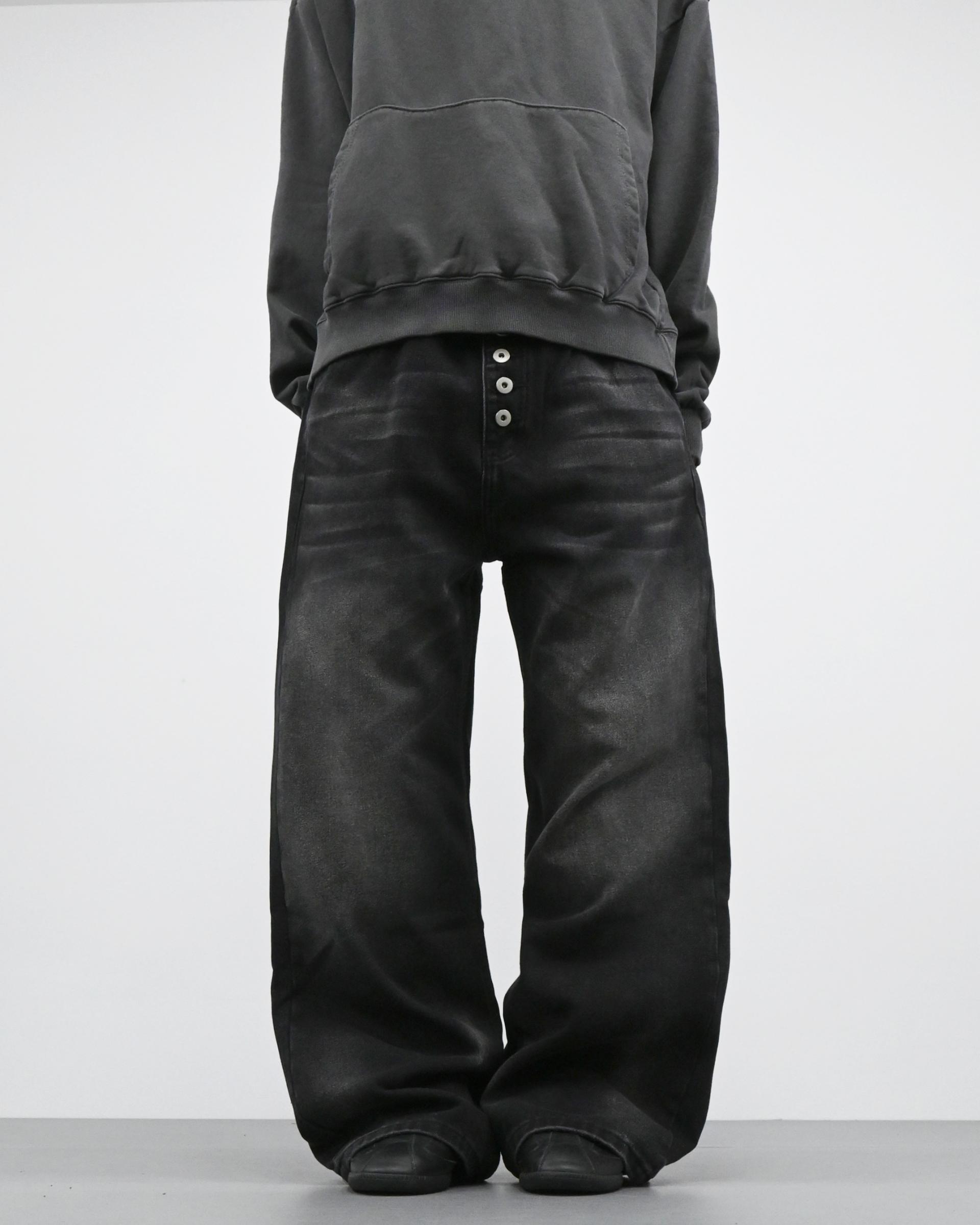 button flare denim pants