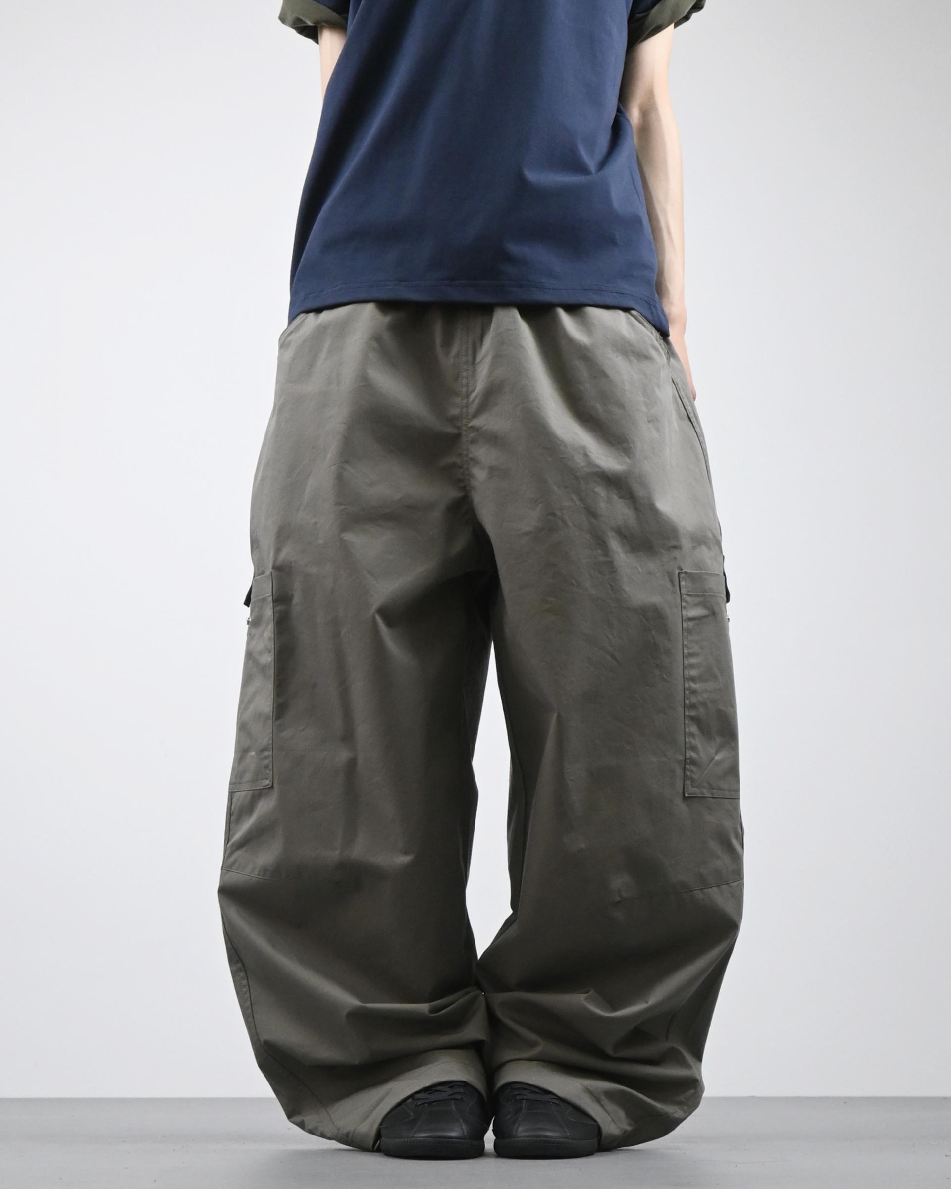 matte snap cargo cotton balloon pants