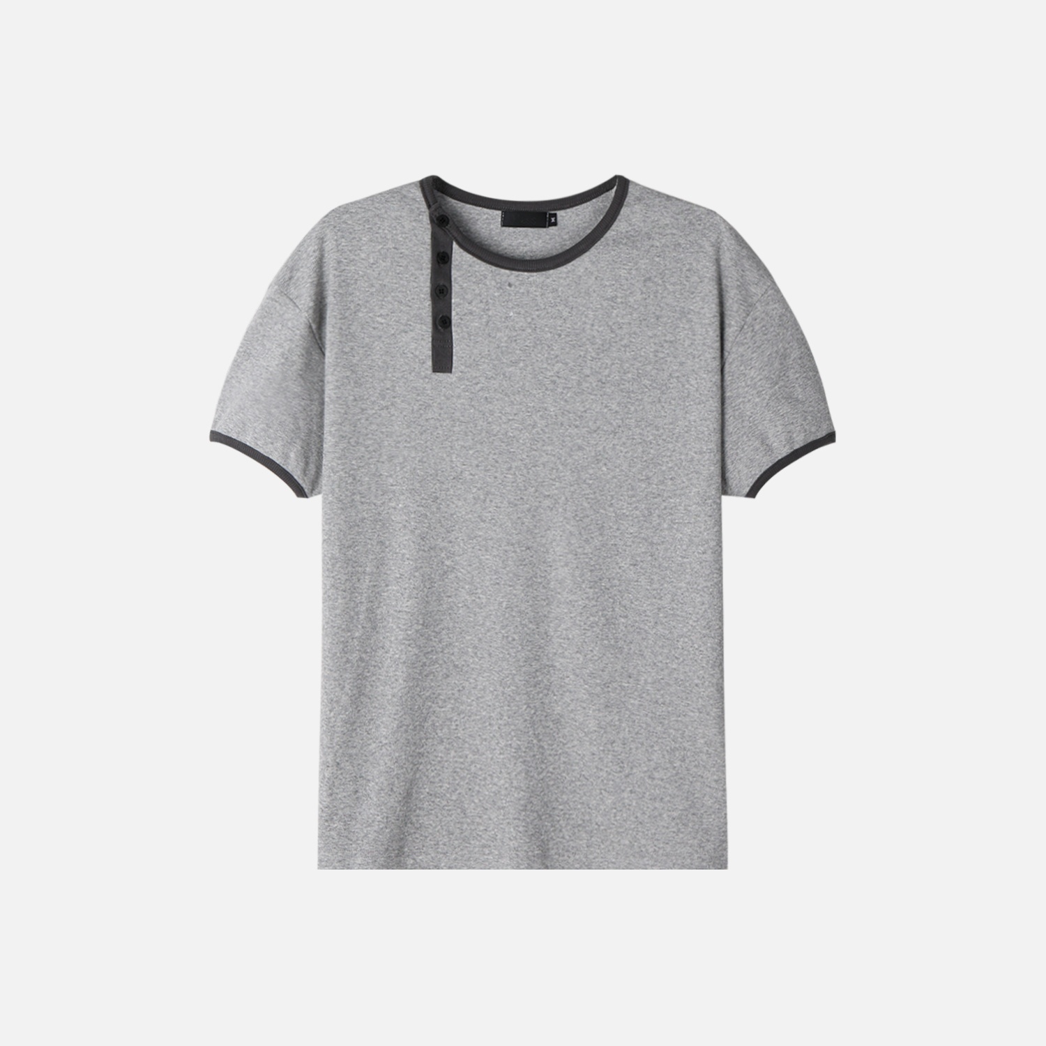 offset henley neck ringer half t-shirt