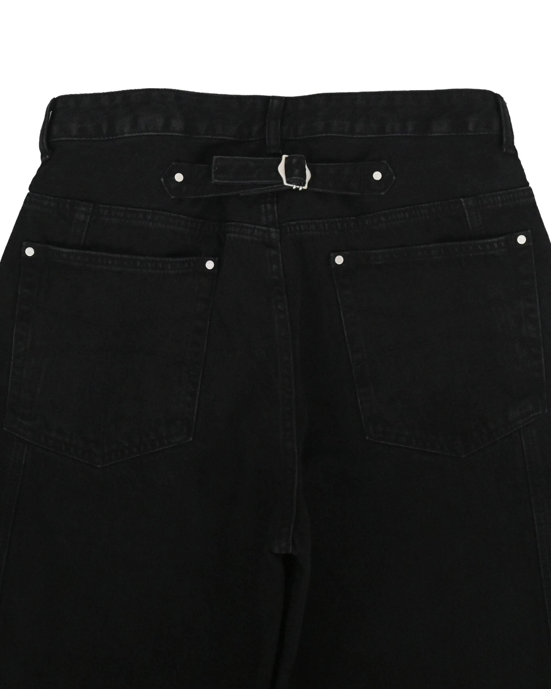 side line velcro black cotton pants