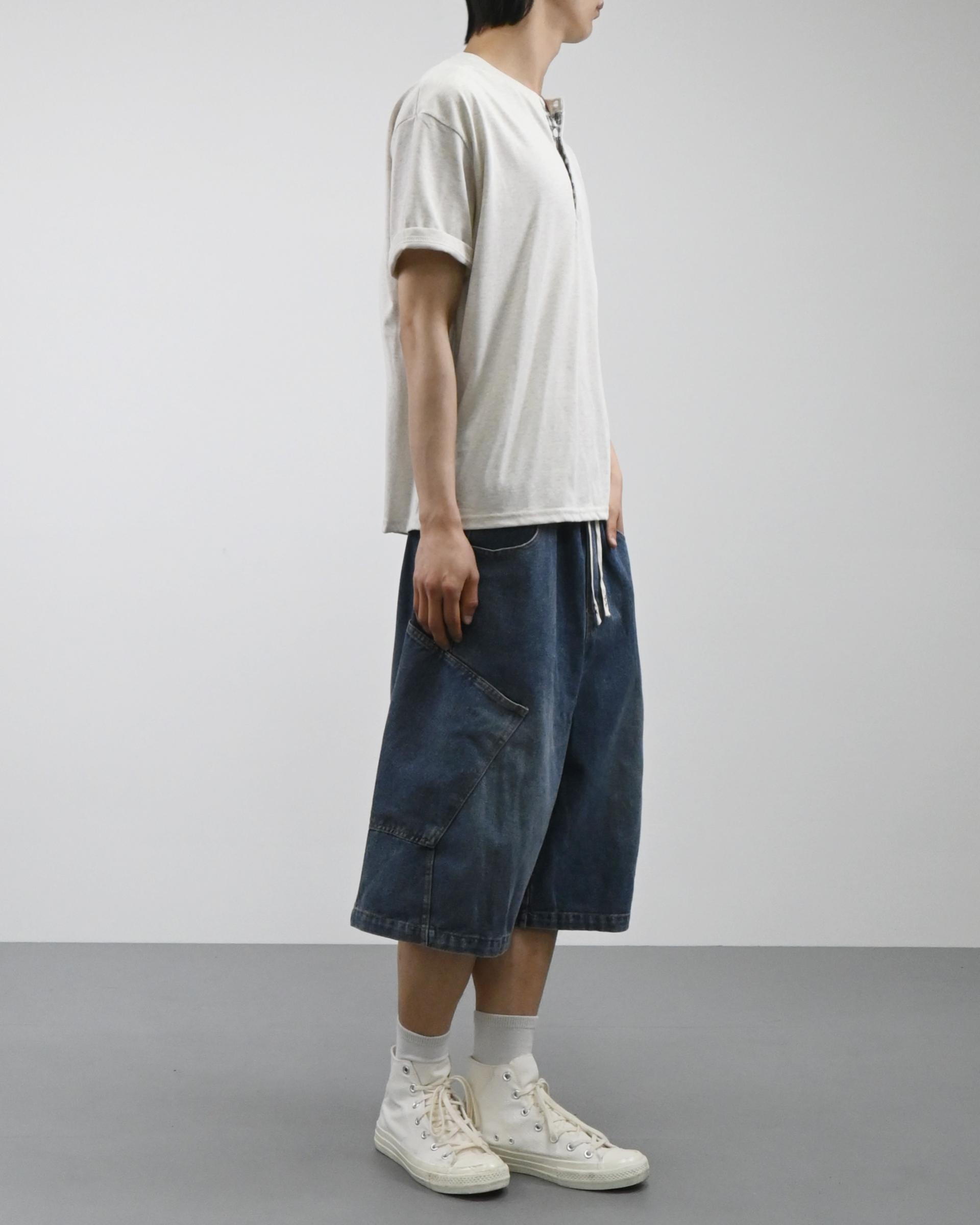 side pocket bermuda denim pants