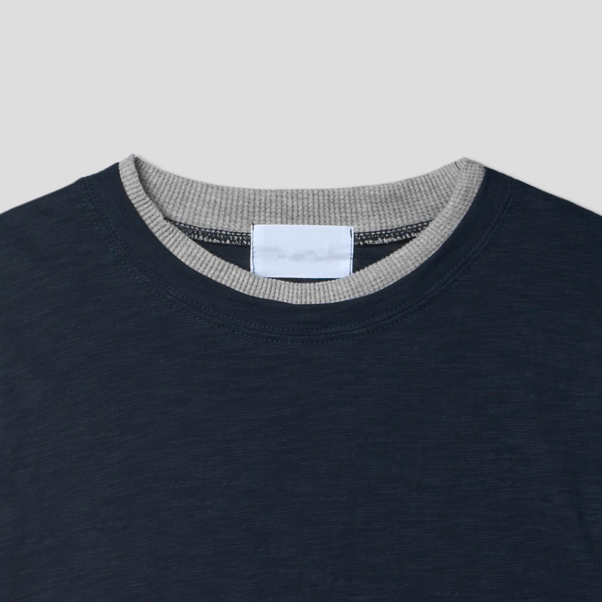 slub waffle layered t-shirt