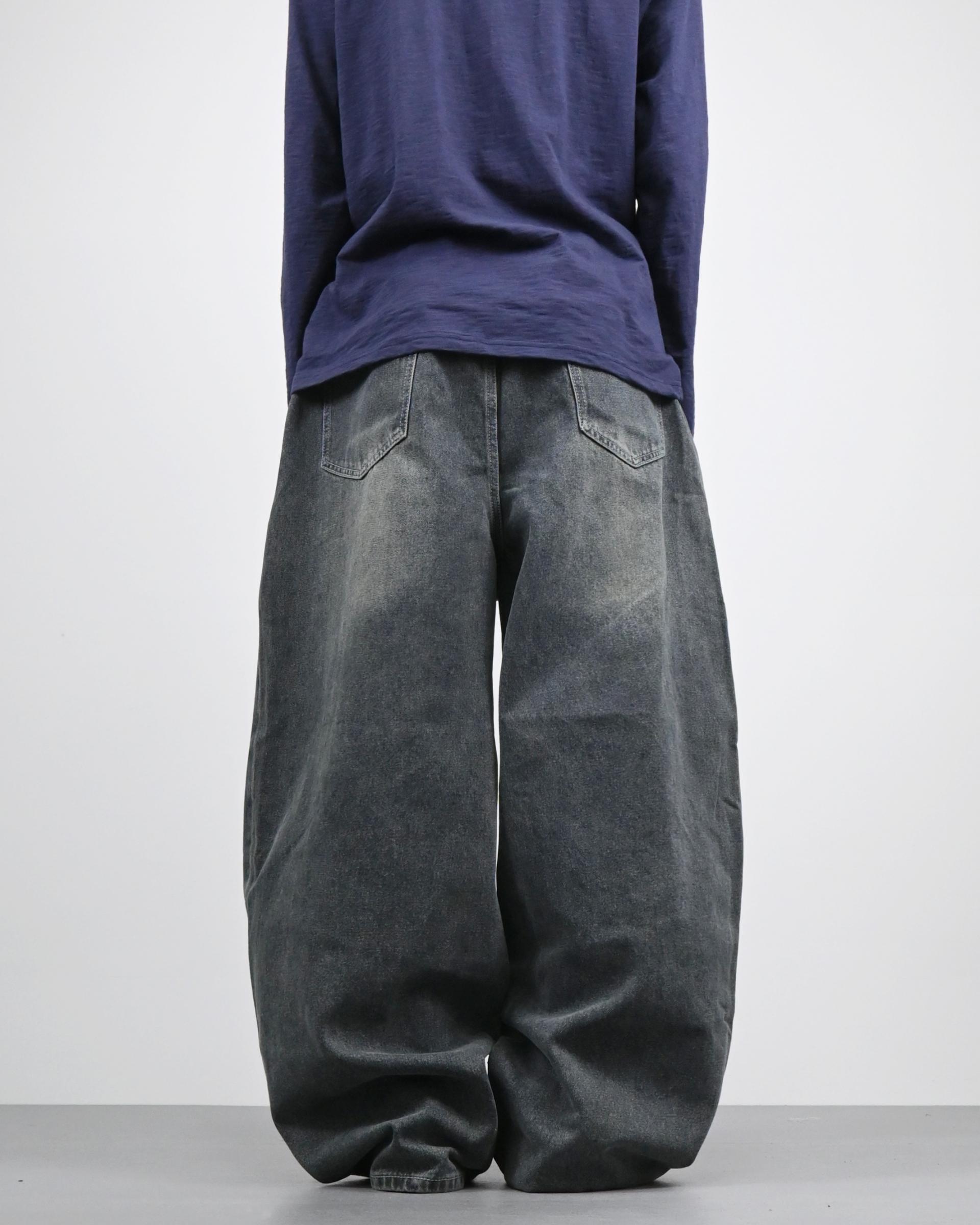 banding balloon denim pants