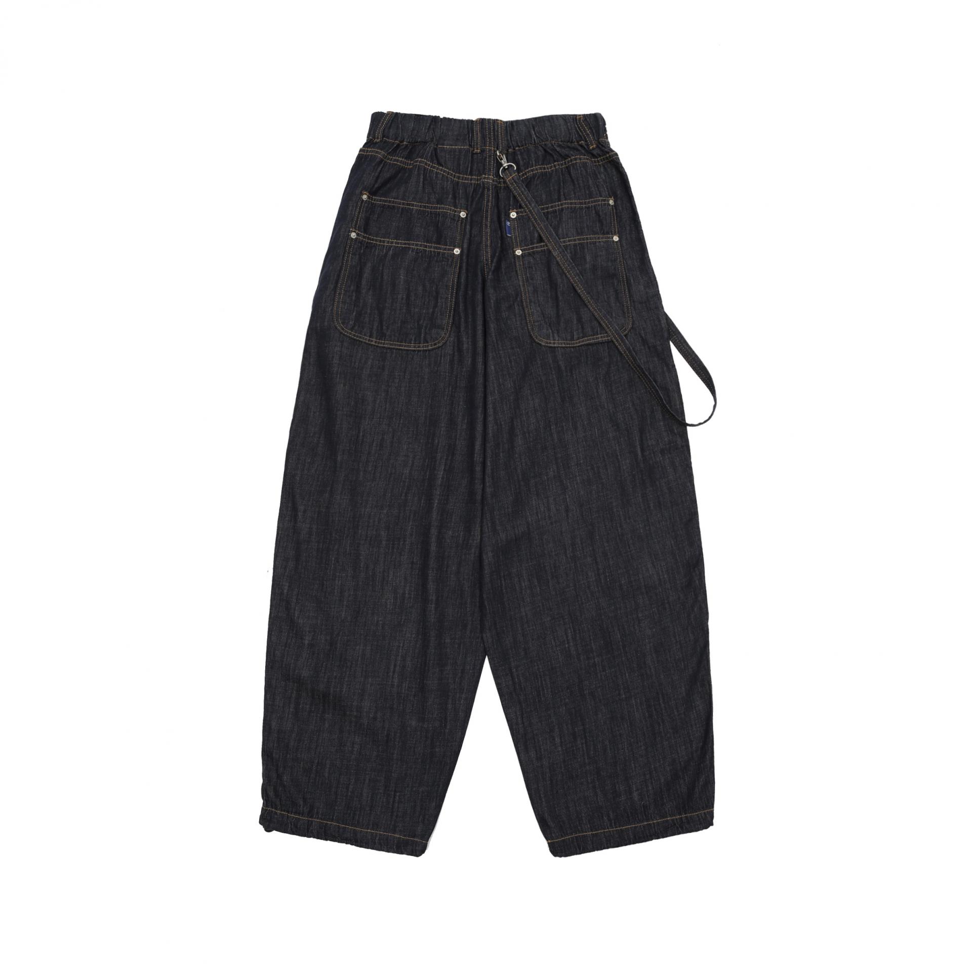 rope swelly curved denim pants