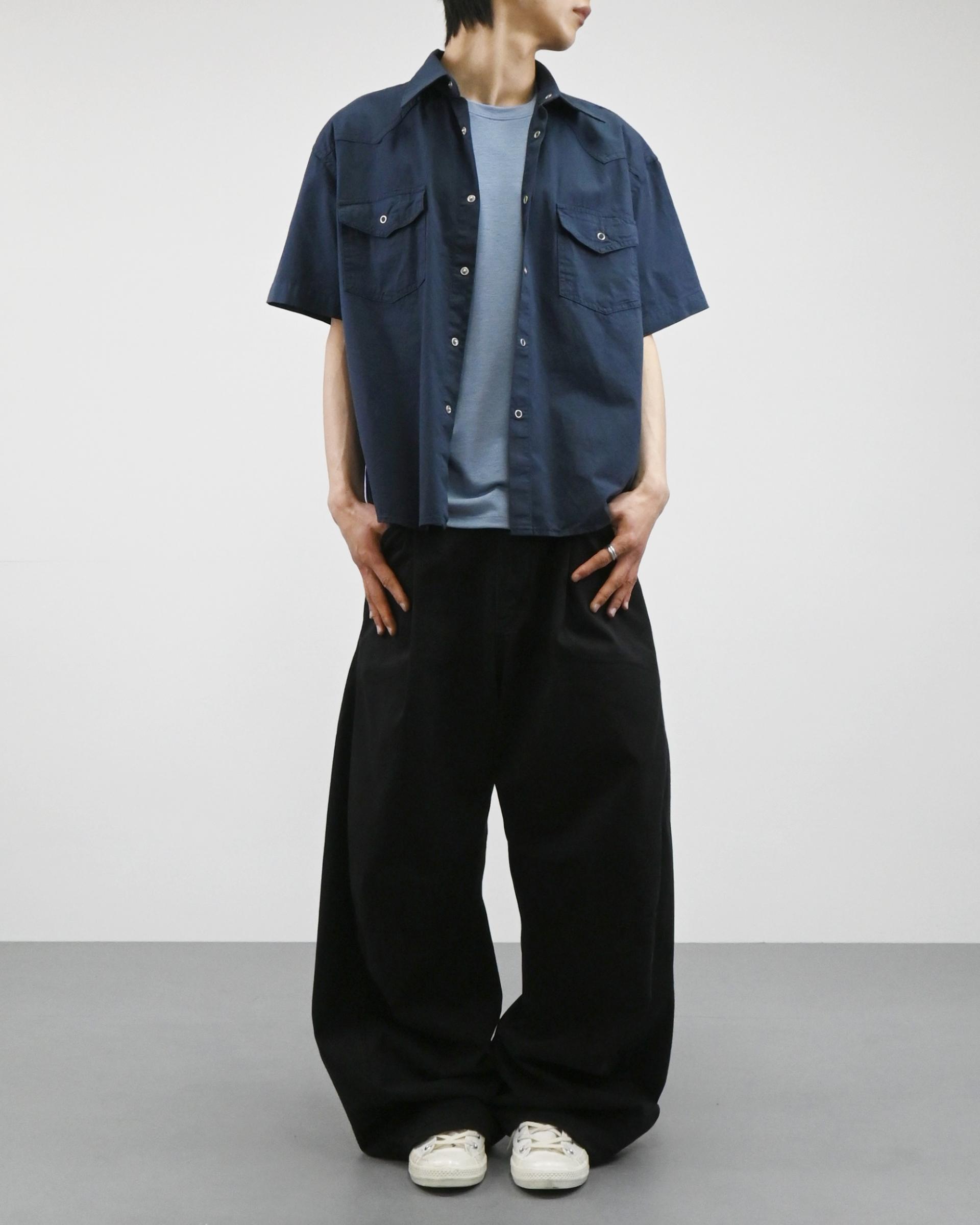 curved western half shirt