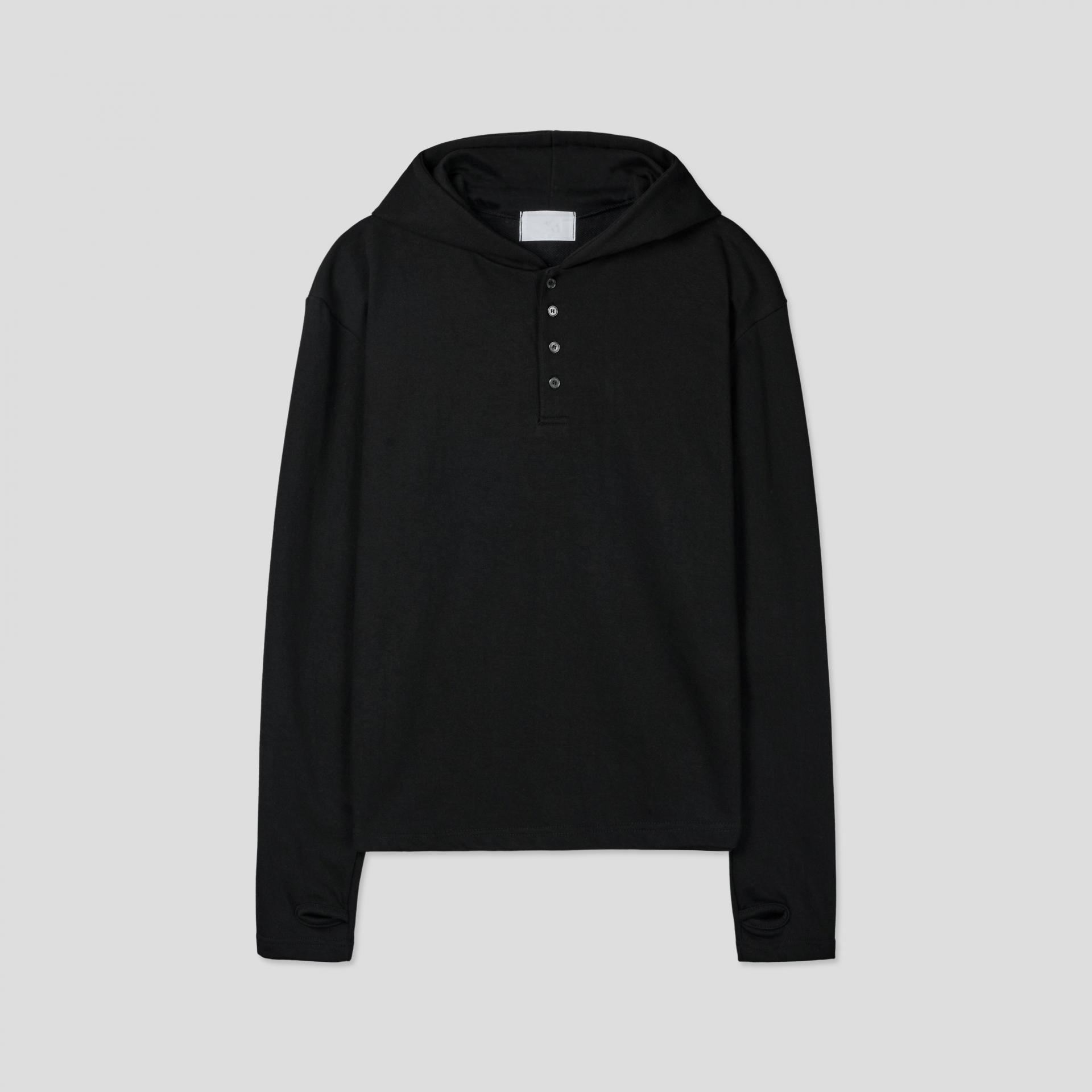 warmer henley neck hoodie