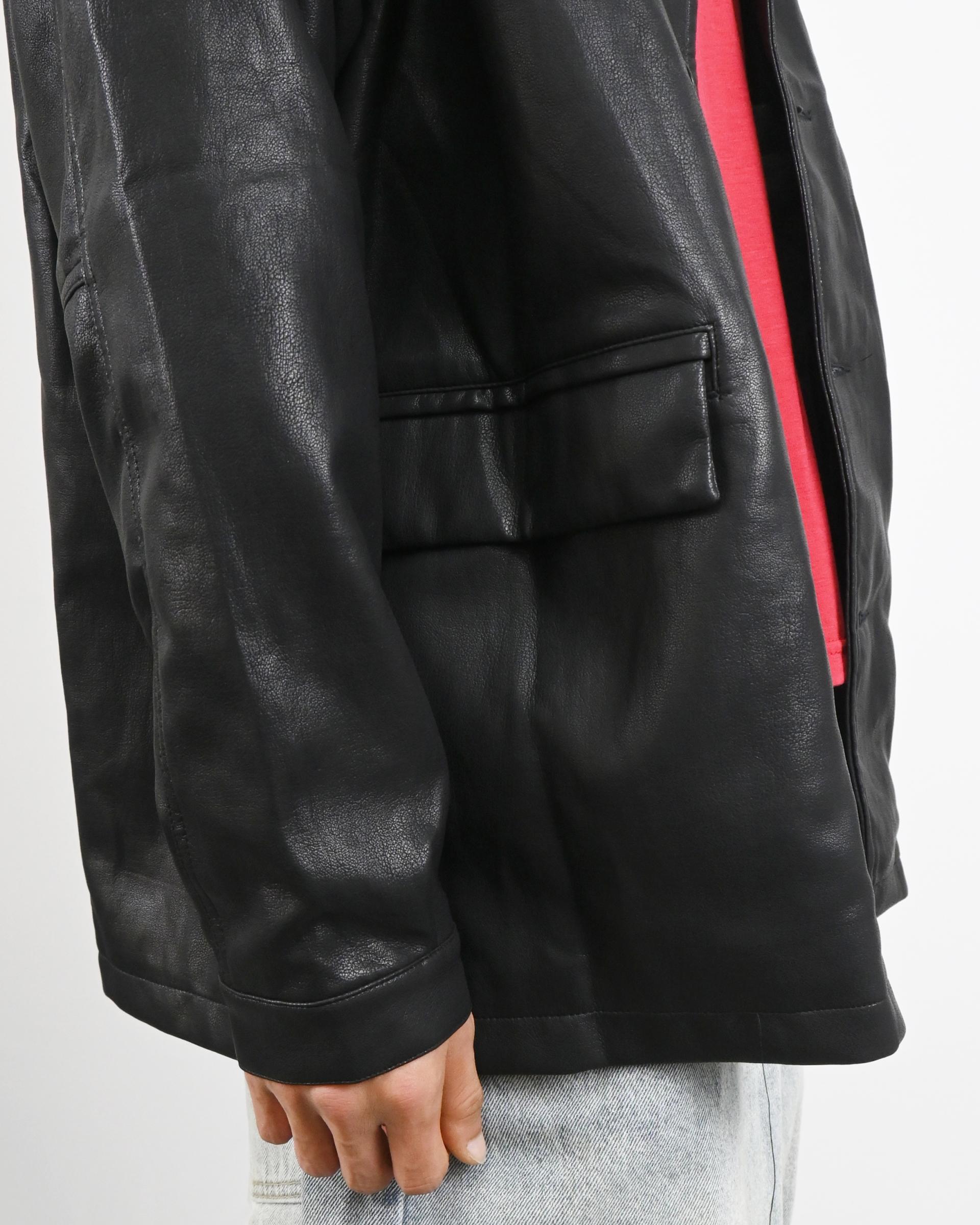 urban leather half coat jacket