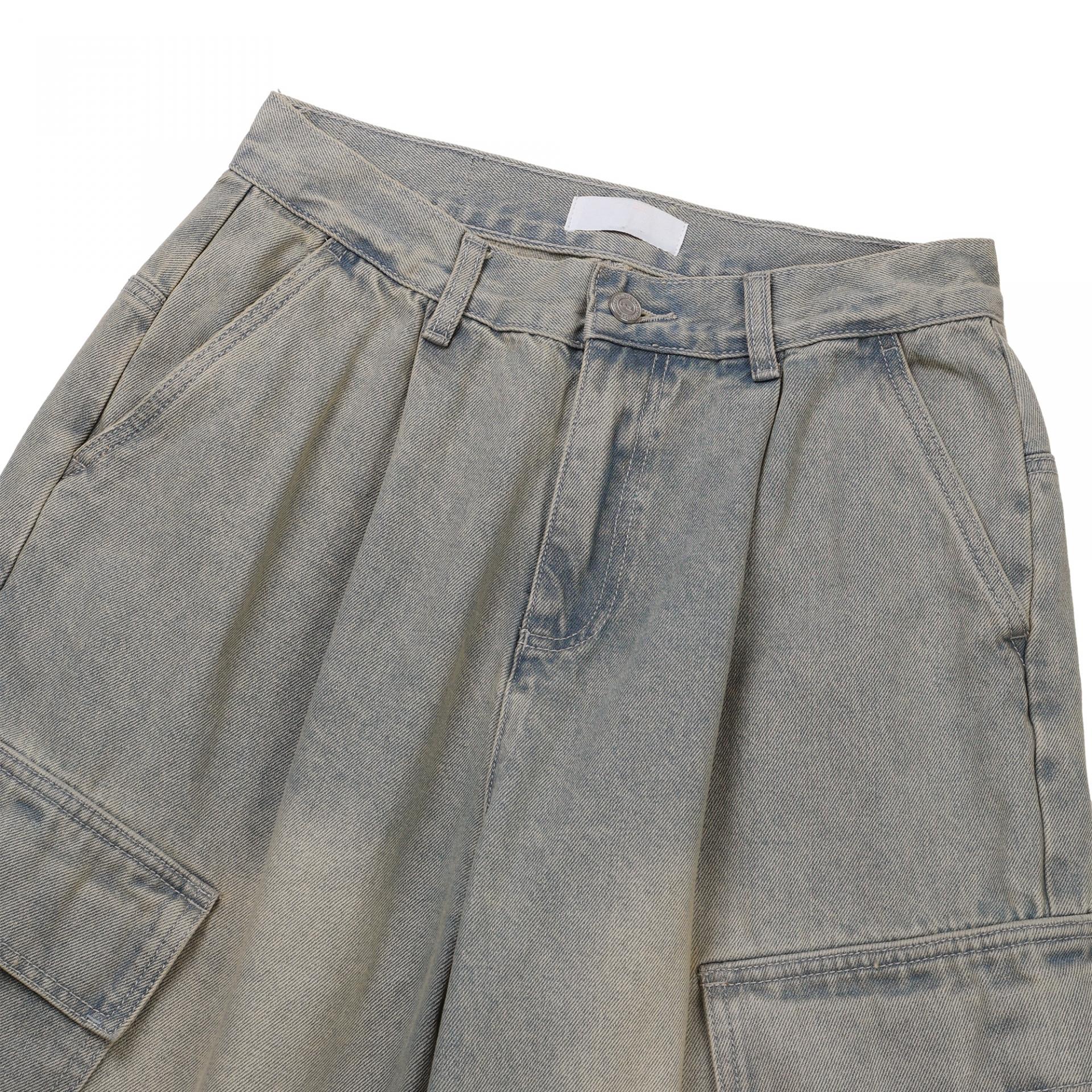 gray parachute denim cargo pants