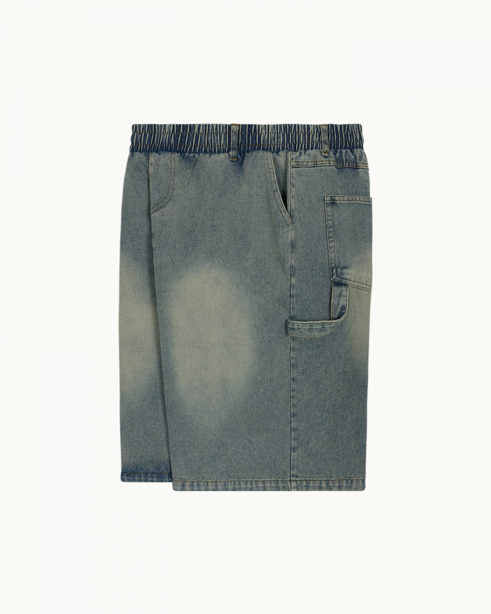banding vintage carpenter bermuda denim pants