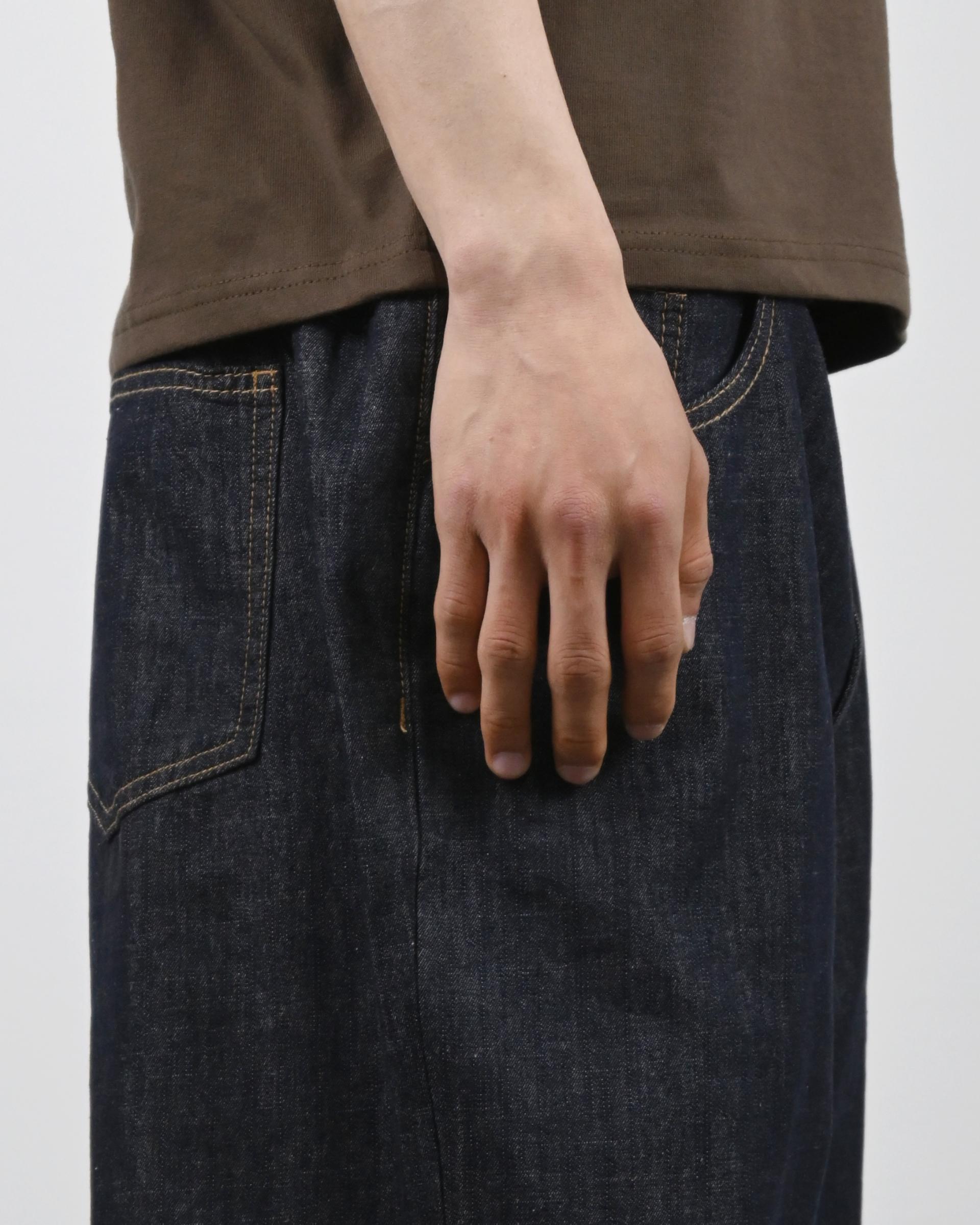 straight linen denim pants