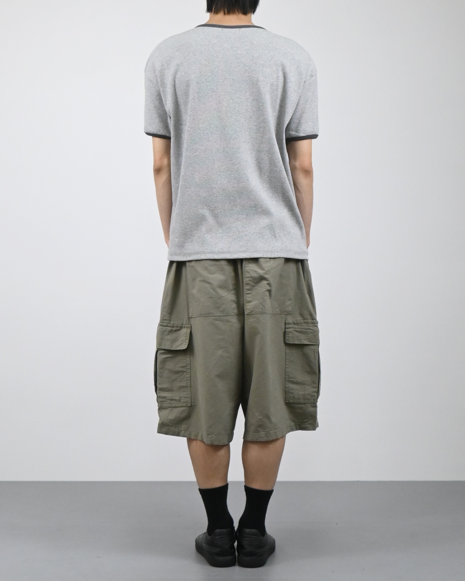 offset henley neck ringer half t-shirt