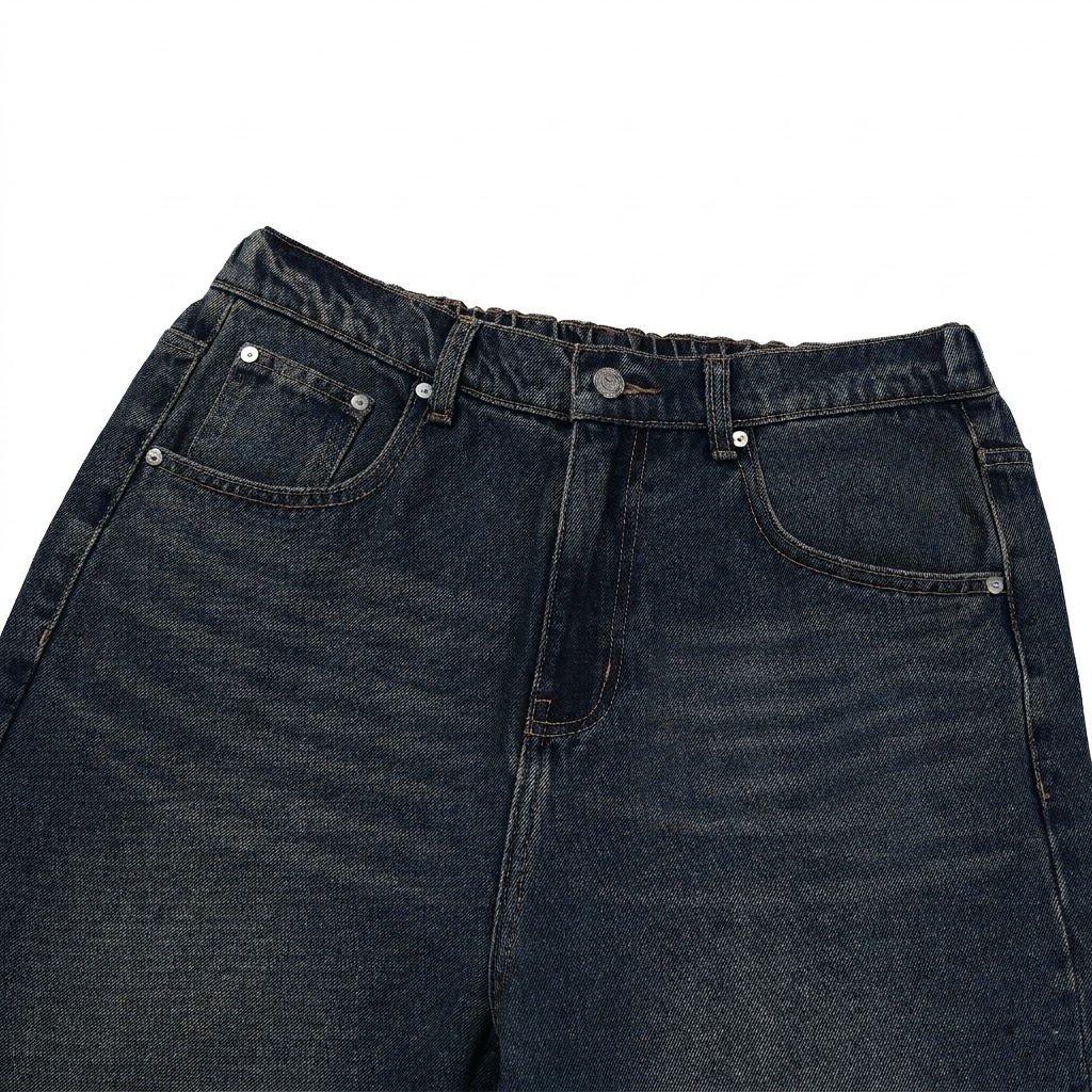 ten blue banded denim pants