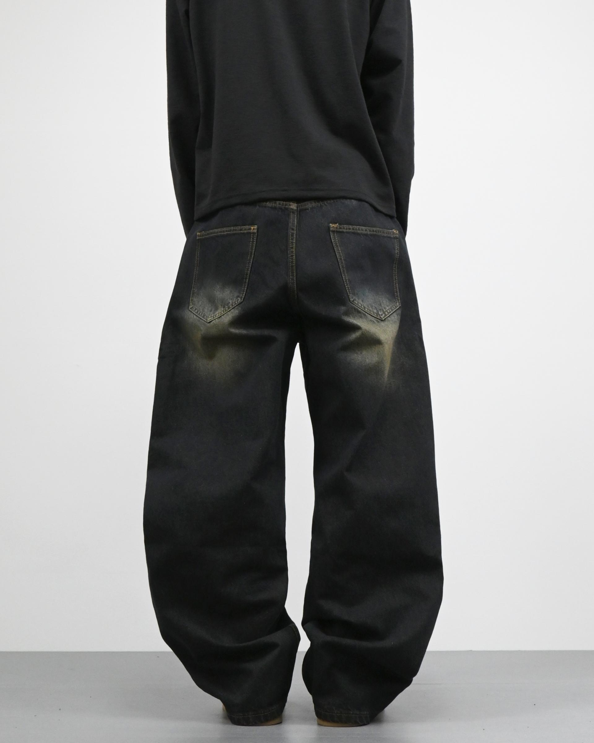 oil vintage curved denim pants