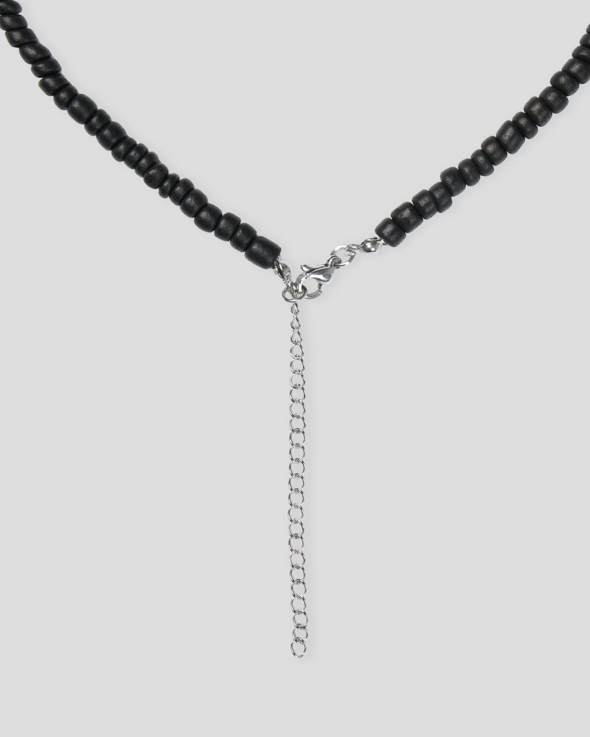 wood bead cowrie necklace