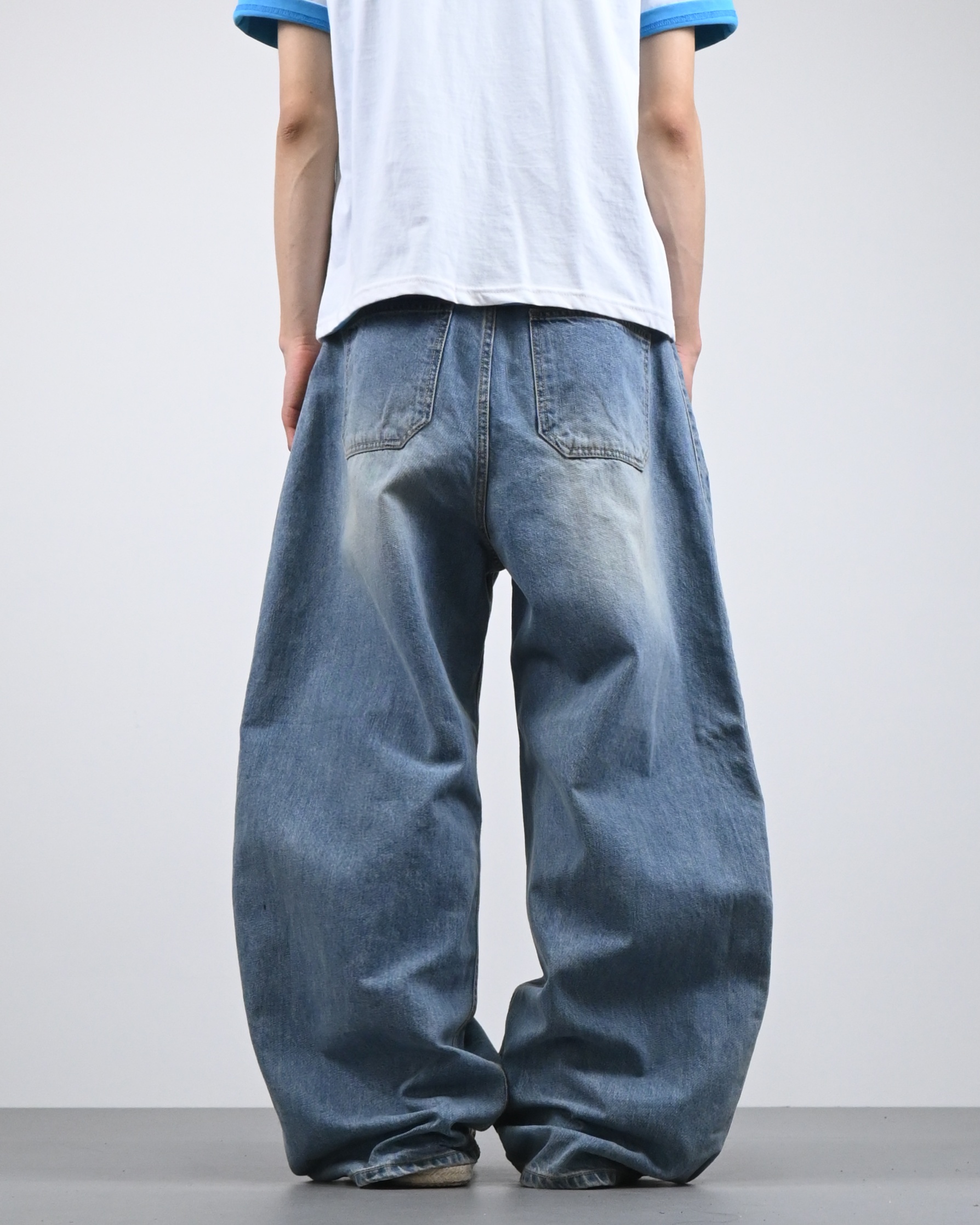 snap track denim pants