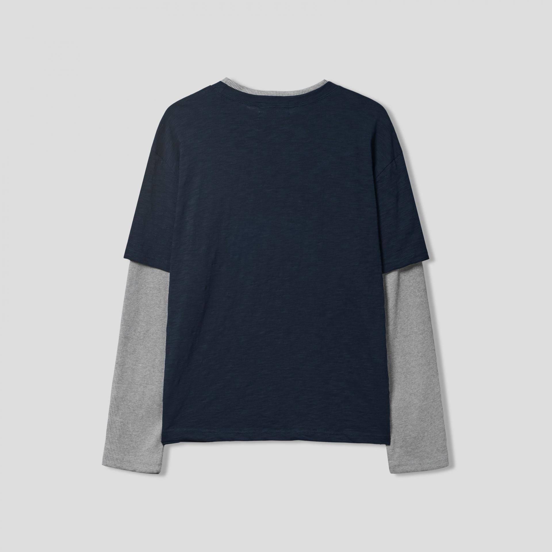 slub waffle layered t-shirt