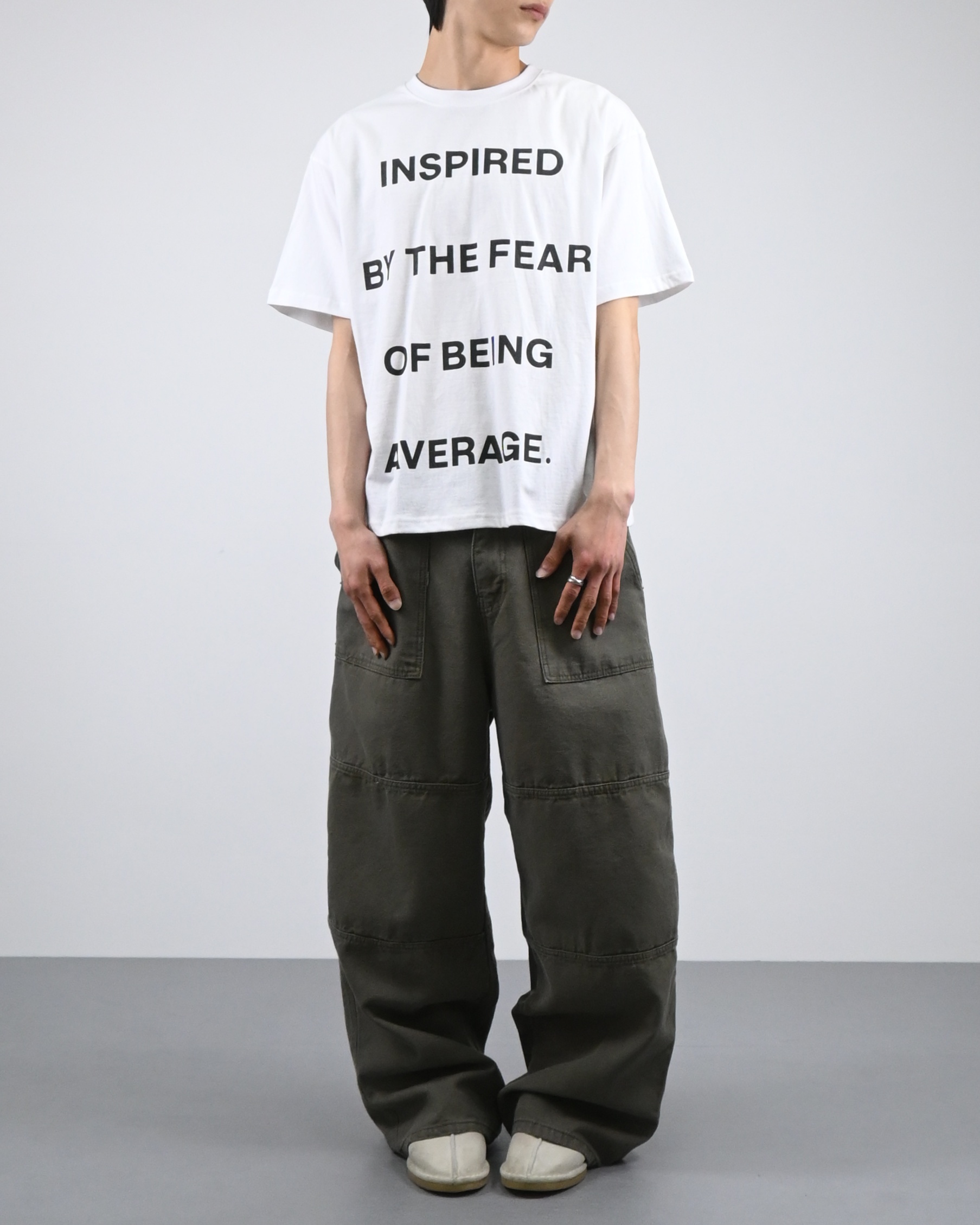 inspired lettering half-t-Shirt
